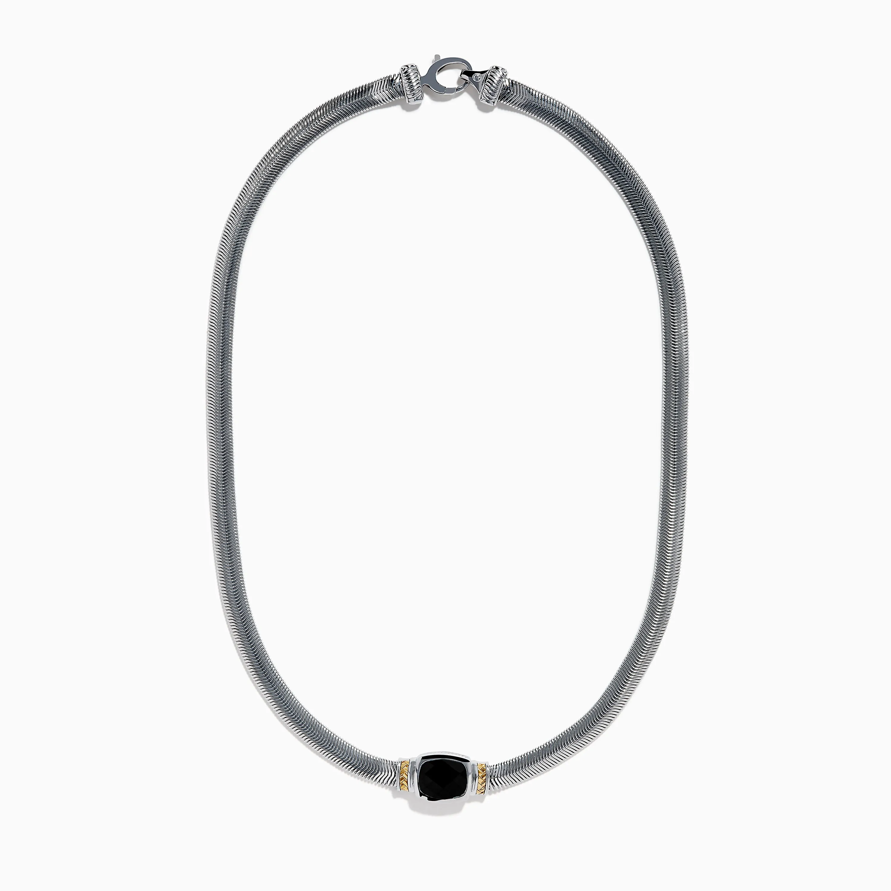 Eclipse 925 Sterling Silver and 14K Yellow Gold Onyx Necklace sold by Effy product image thumbnail 3