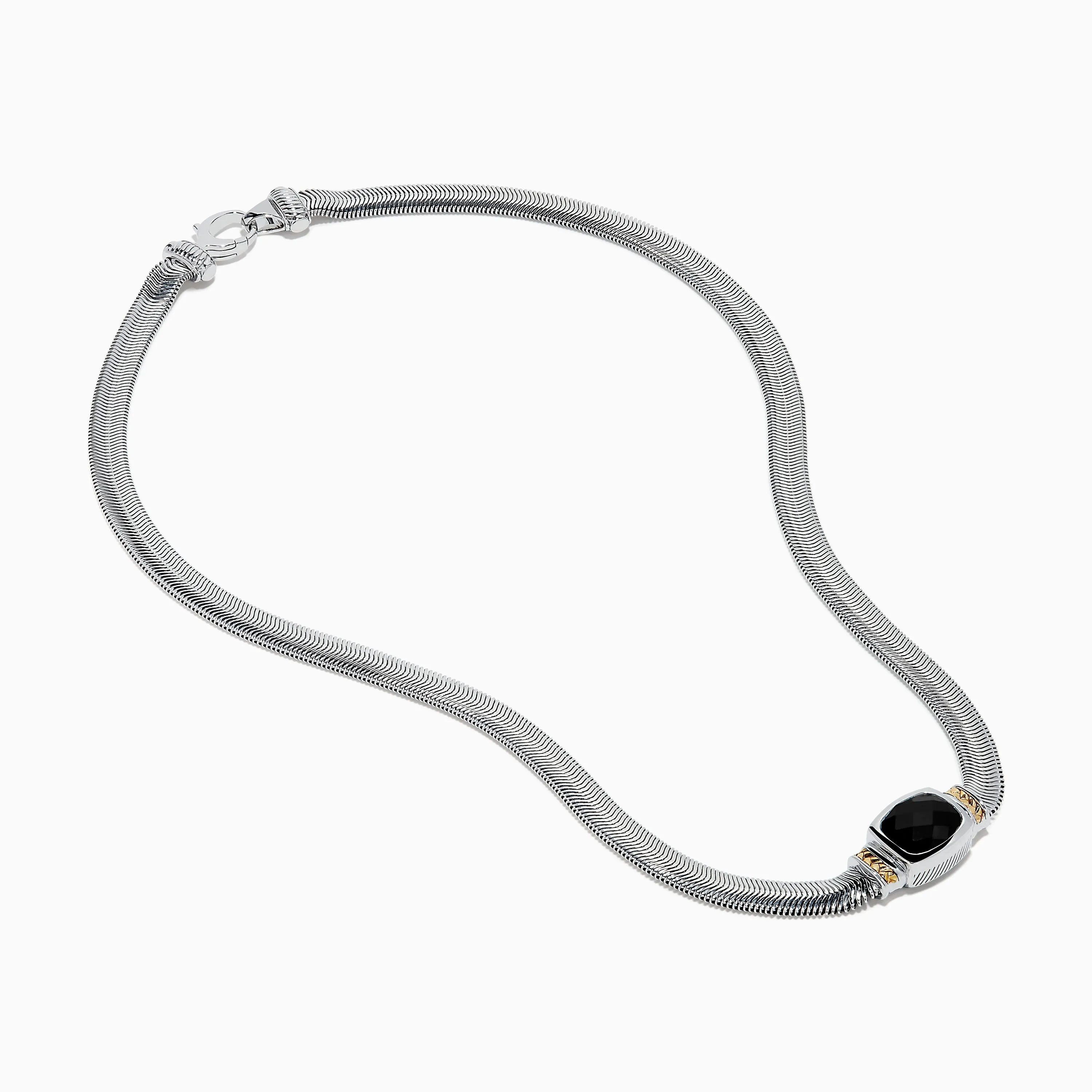 Eclipse 925 Sterling Silver and 14K Yellow Gold Onyx Necklace sold by Effy product image thumbnail 2
