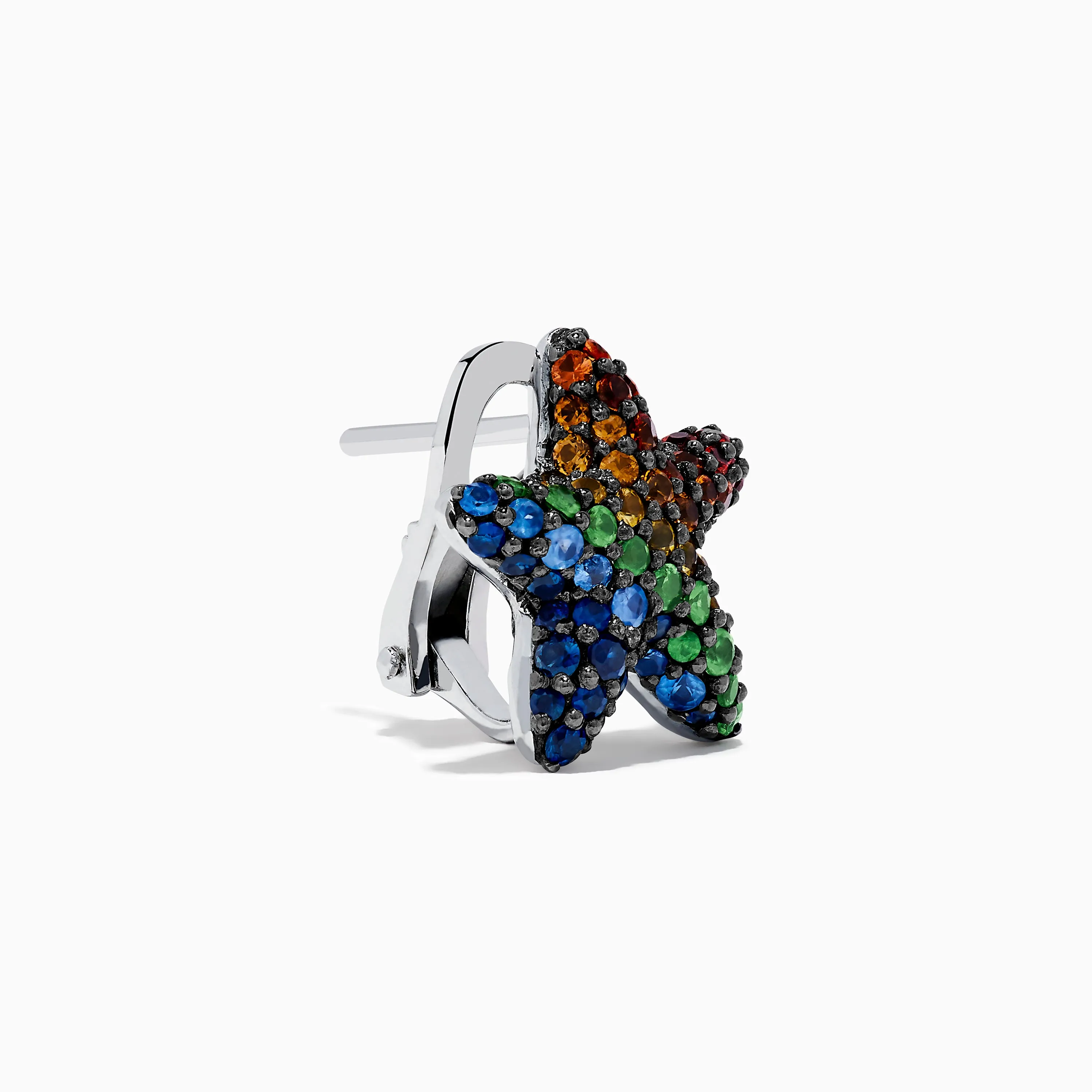Seaside 925 Sterling Silver Multi Color Sapphire Starfish Earrings sold by Effy product image thumbnail 3