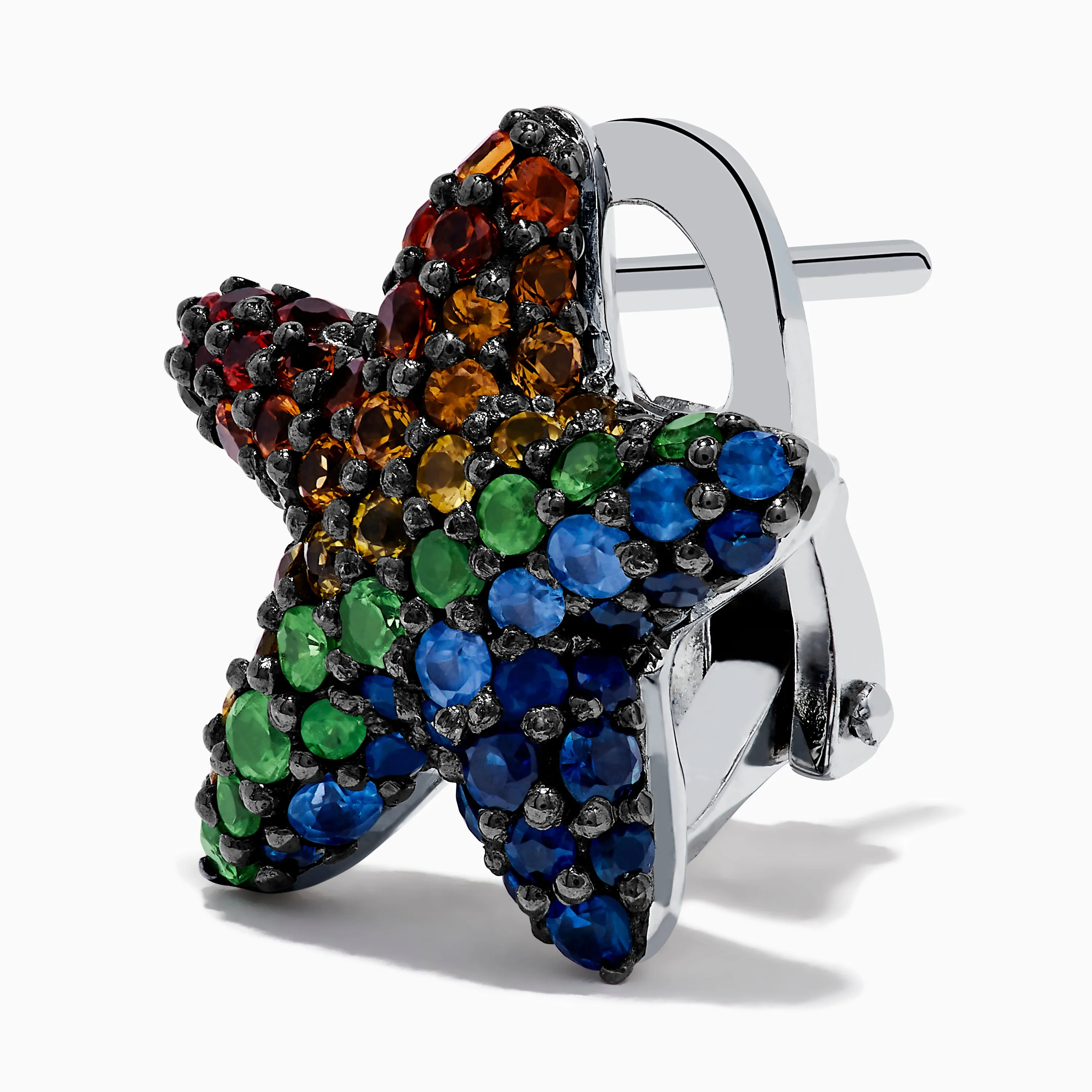 Seaside 925 Sterling Silver Multi Color Sapphire Starfish Earrings sold by Effy product image thumbnail 2