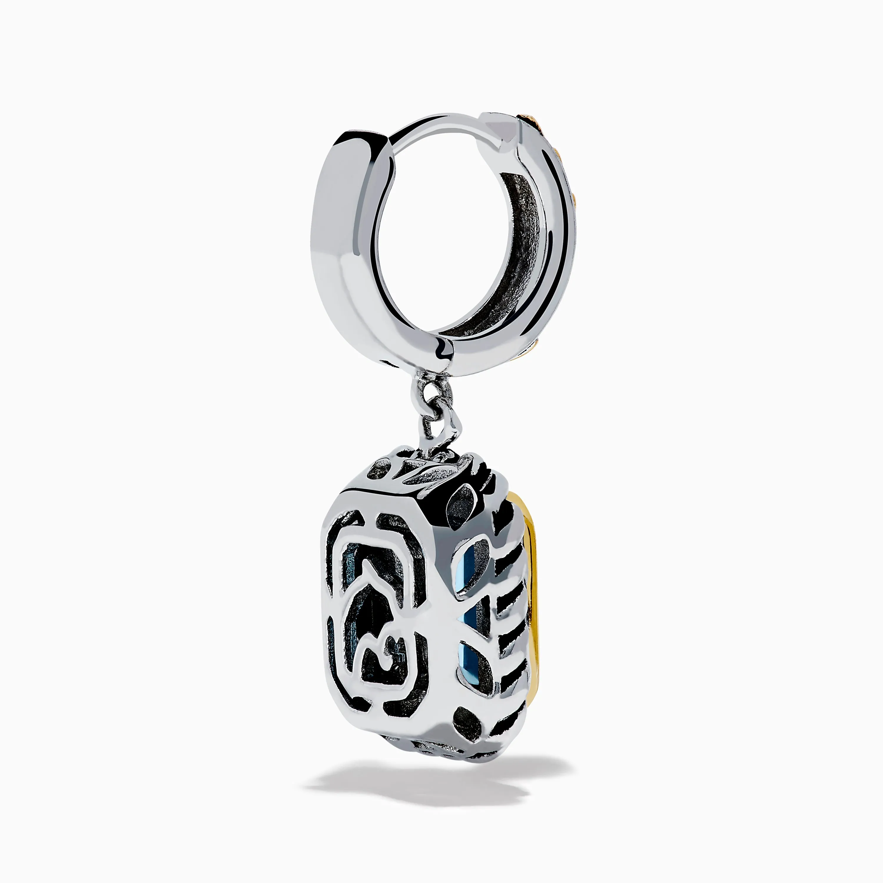 Ocean Bleu 925 Sterling Silver and 18K Yellow Gold Blue Topaz Earrings sold by Effy product image thumbnail 4