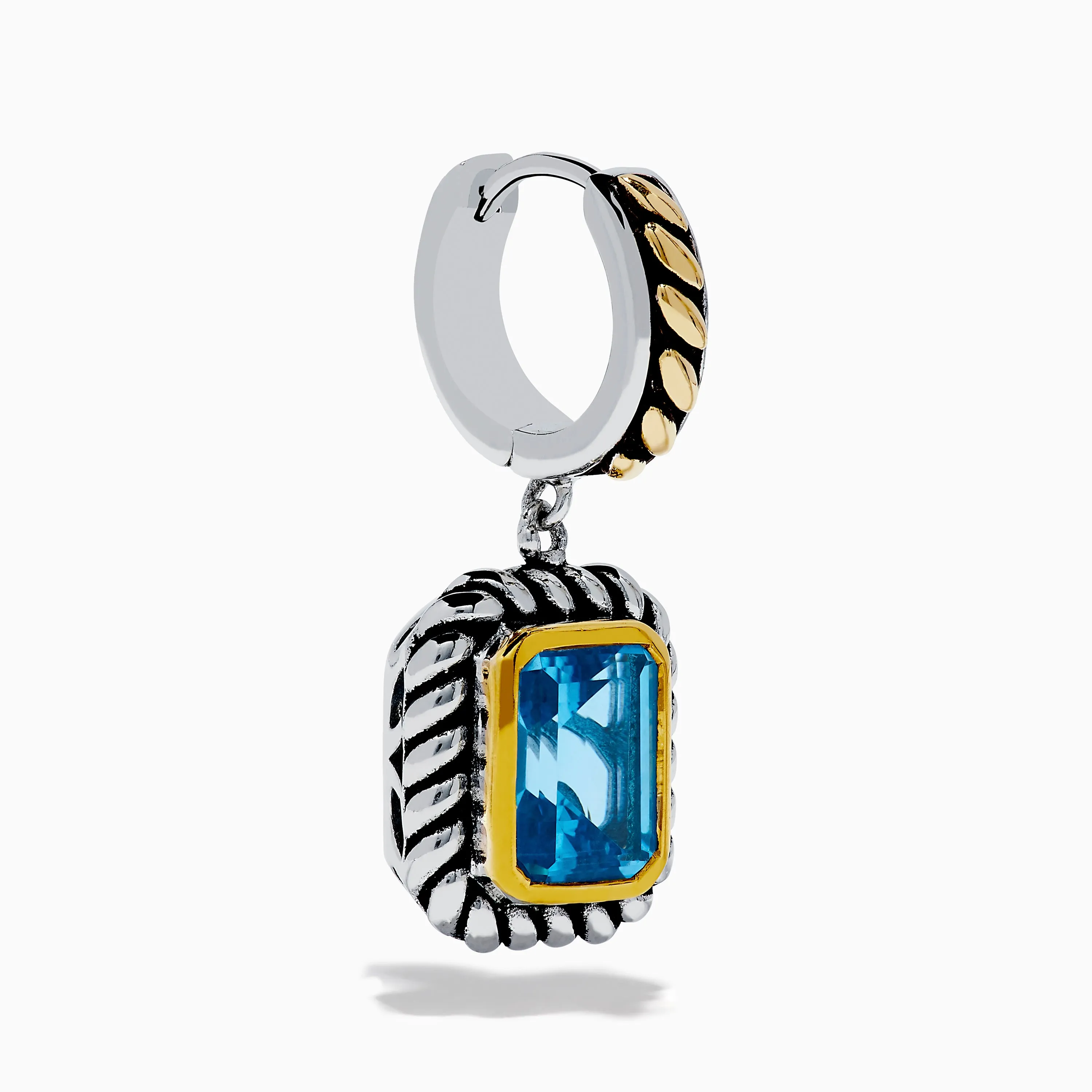 Ocean Bleu 925 Sterling Silver and 18K Yellow Gold Blue Topaz Earrings sold by Effy product image thumbnail 3