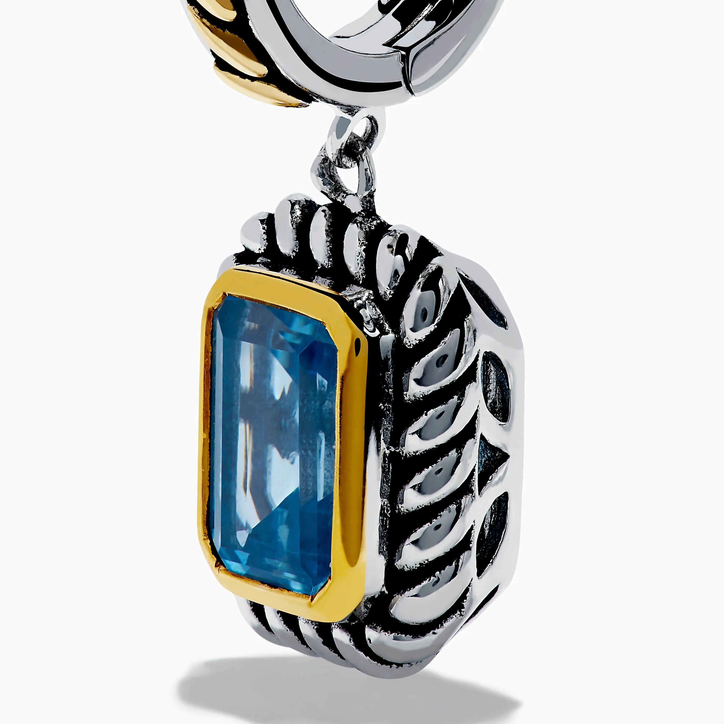 Ocean Bleu 925 Sterling Silver and 18K Yellow Gold Blue Topaz Earrings sold by Effy product image thumbnail 2