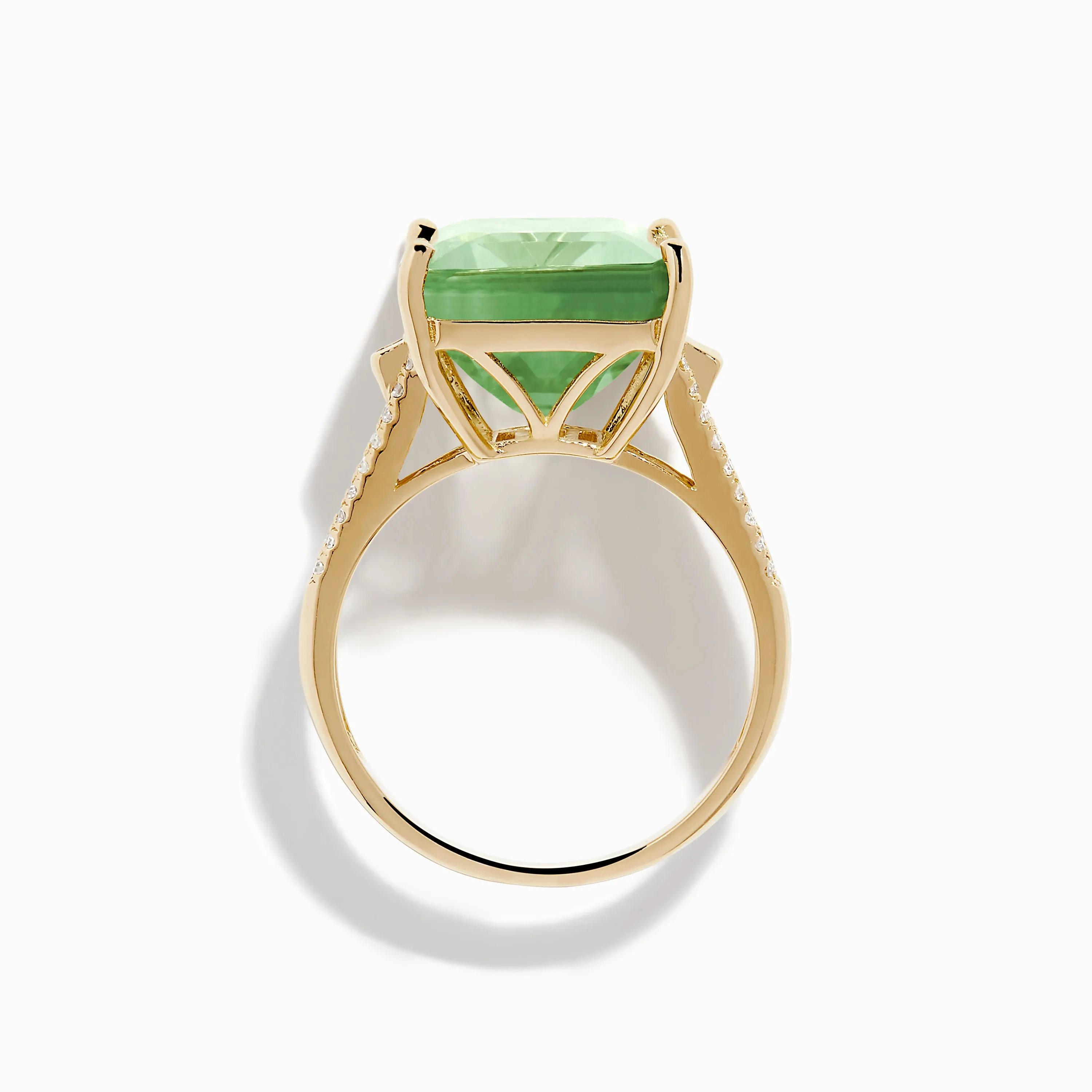 14K Yellow Gold Green Amethyst and Diamond Ring sold by Effy product image thumbnail 3