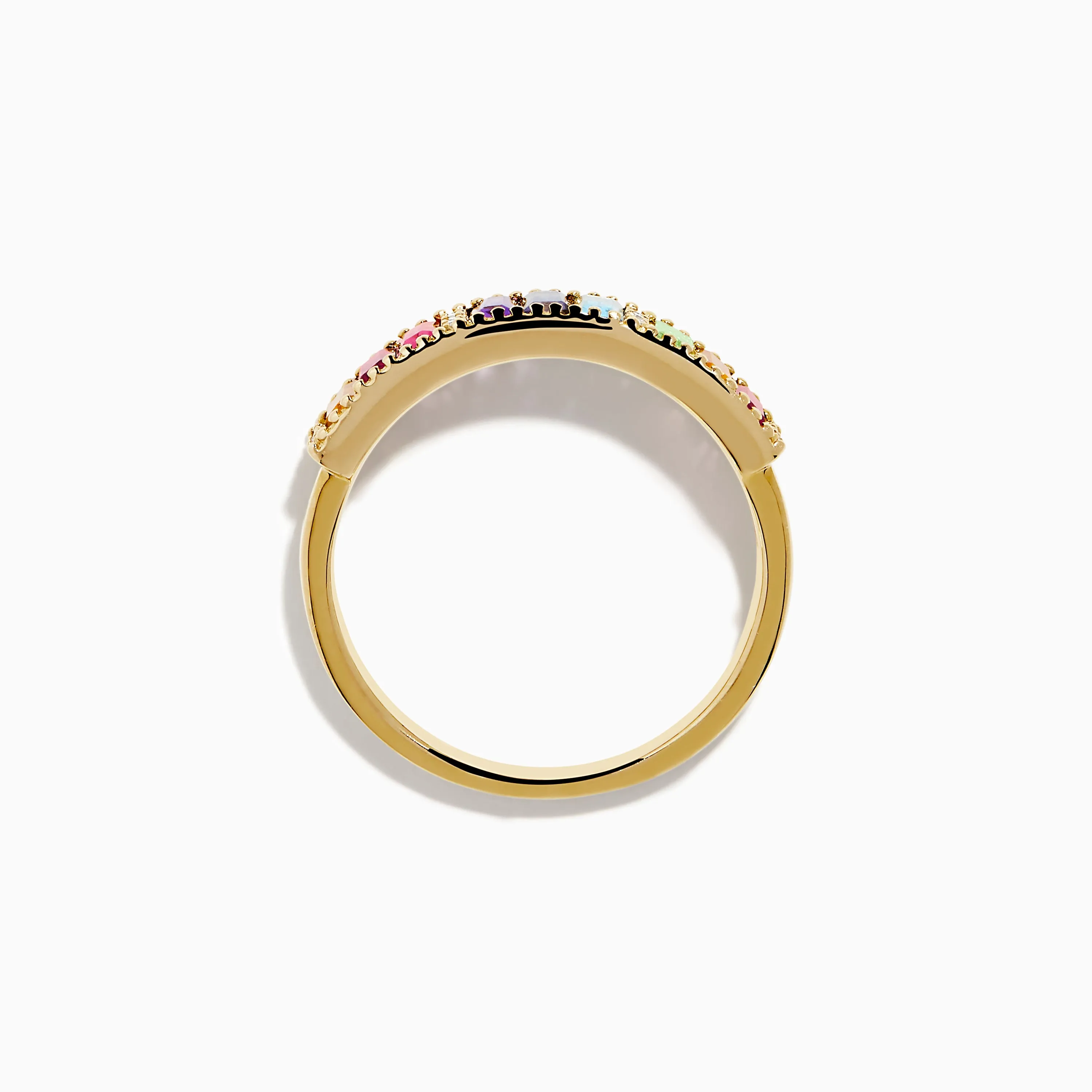 Mosaic 14K Yellow Gold Multi Color Gemstone and Diamond Ring sold by Effy product image thumbnail 3