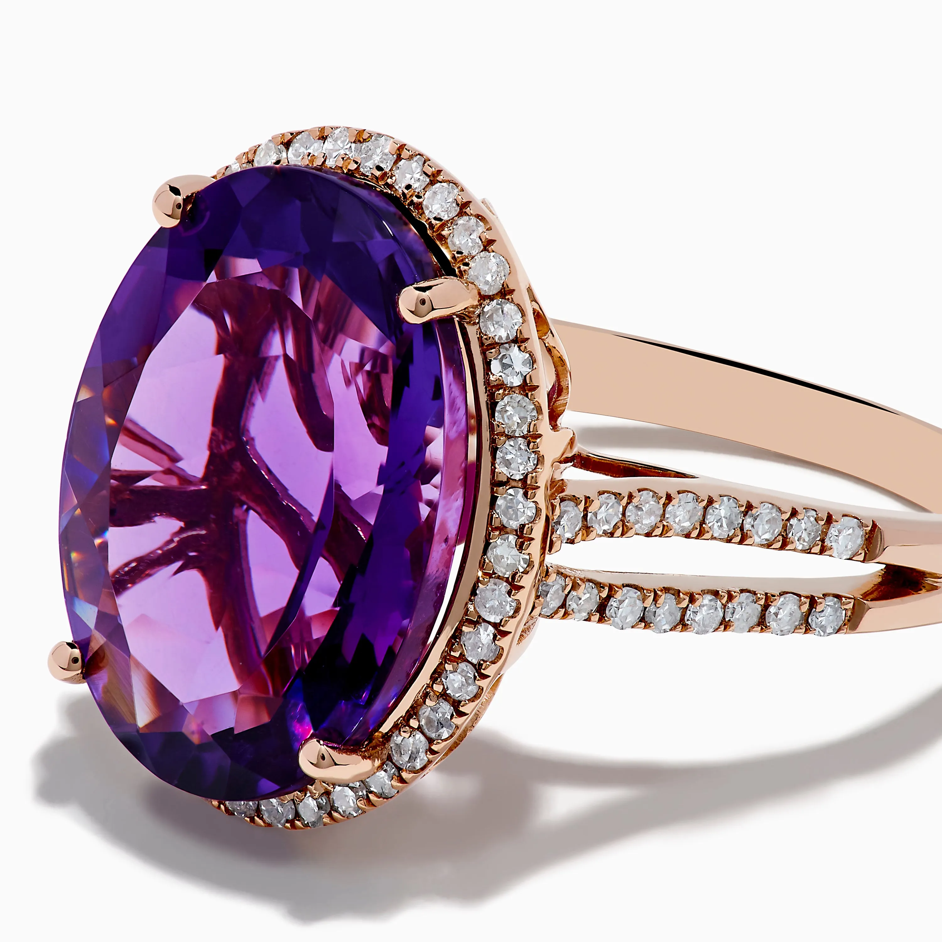 14K Rose Gold Amethyst and Diamond Ring sold by Effy product image thumbnail 2