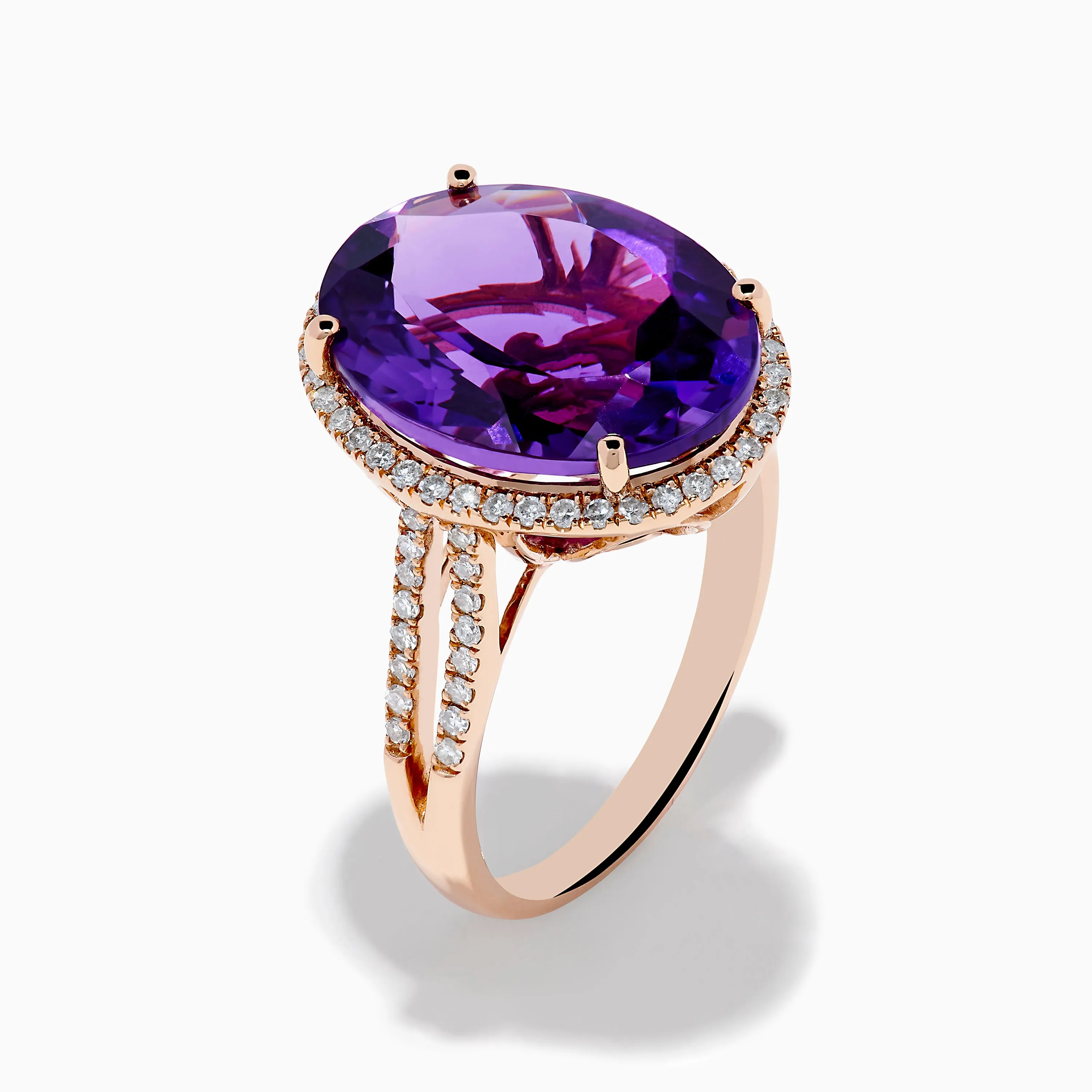14K Rose Gold Amethyst and Diamond Ring sold by Effy product image thumbnail 4