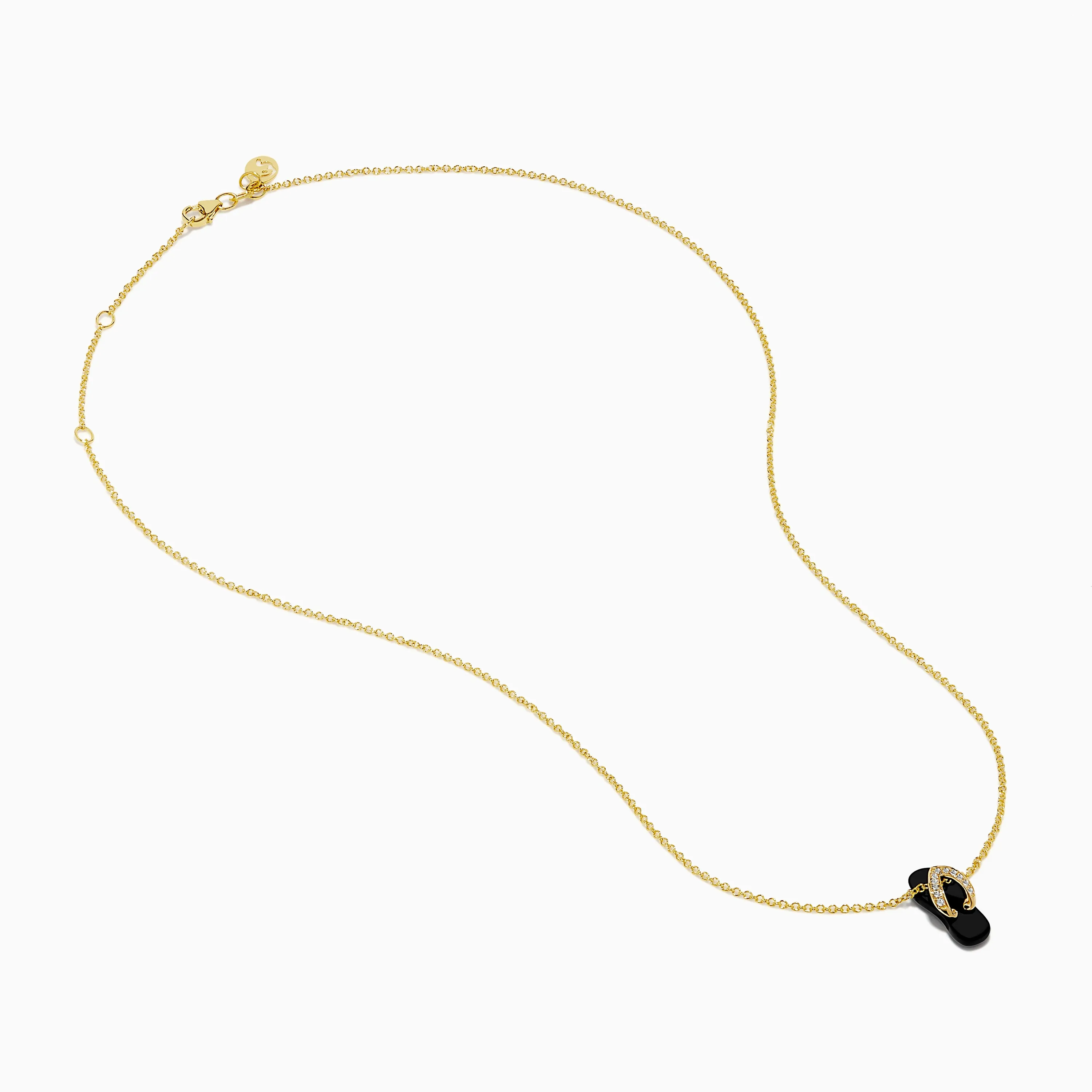 Novelty 14K Yellow Gold Onyx and Diamond Flip Flop Pendant sold by Effy product image thumbnail 2