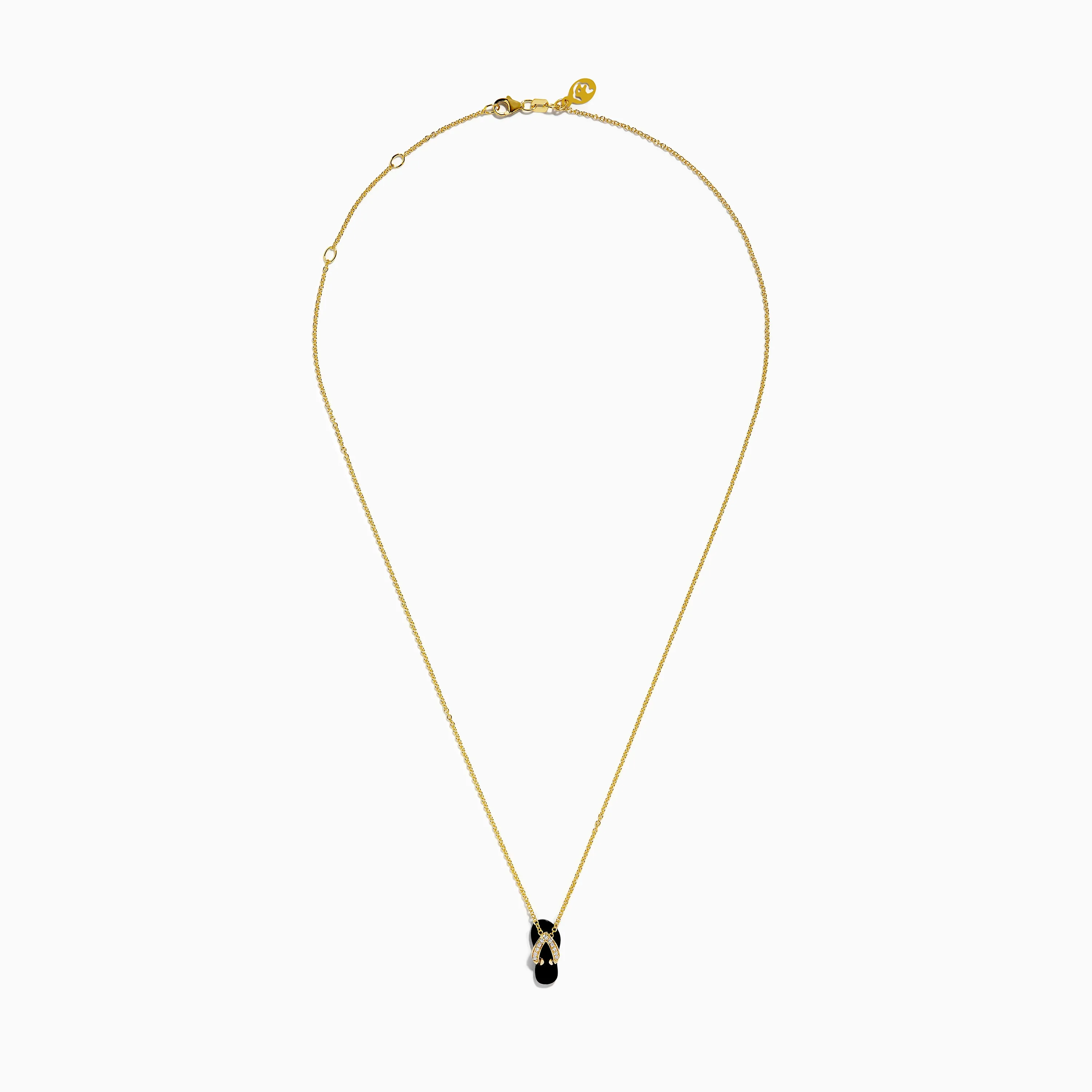 Novelty 14K Yellow Gold Onyx and Diamond Flip Flop Pendant sold by Effy product image thumbnail 3