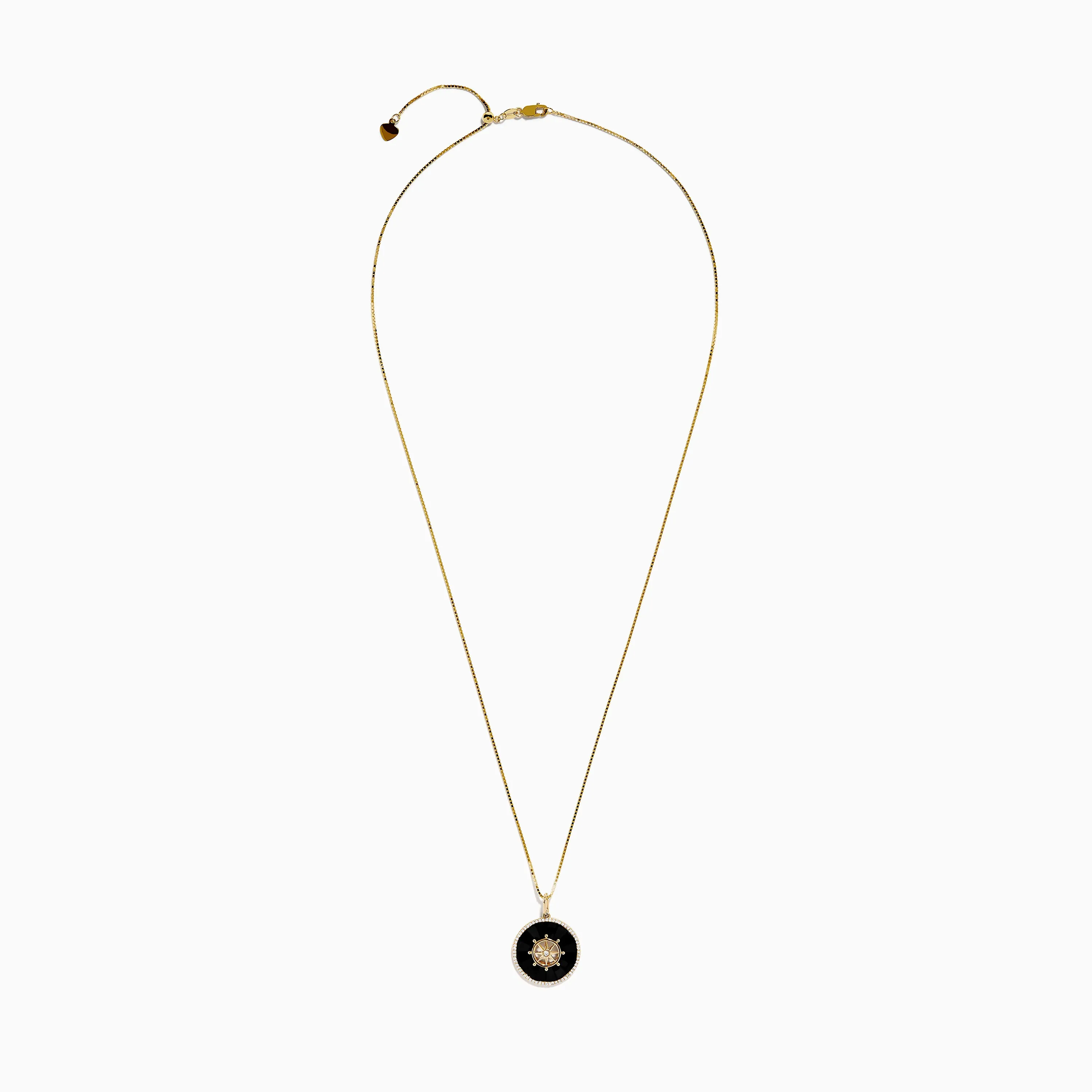 Novelty 14K Yellow Gold Onyx and Diamond Compass Disc Pendant sold by Effy product image thumbnail 3