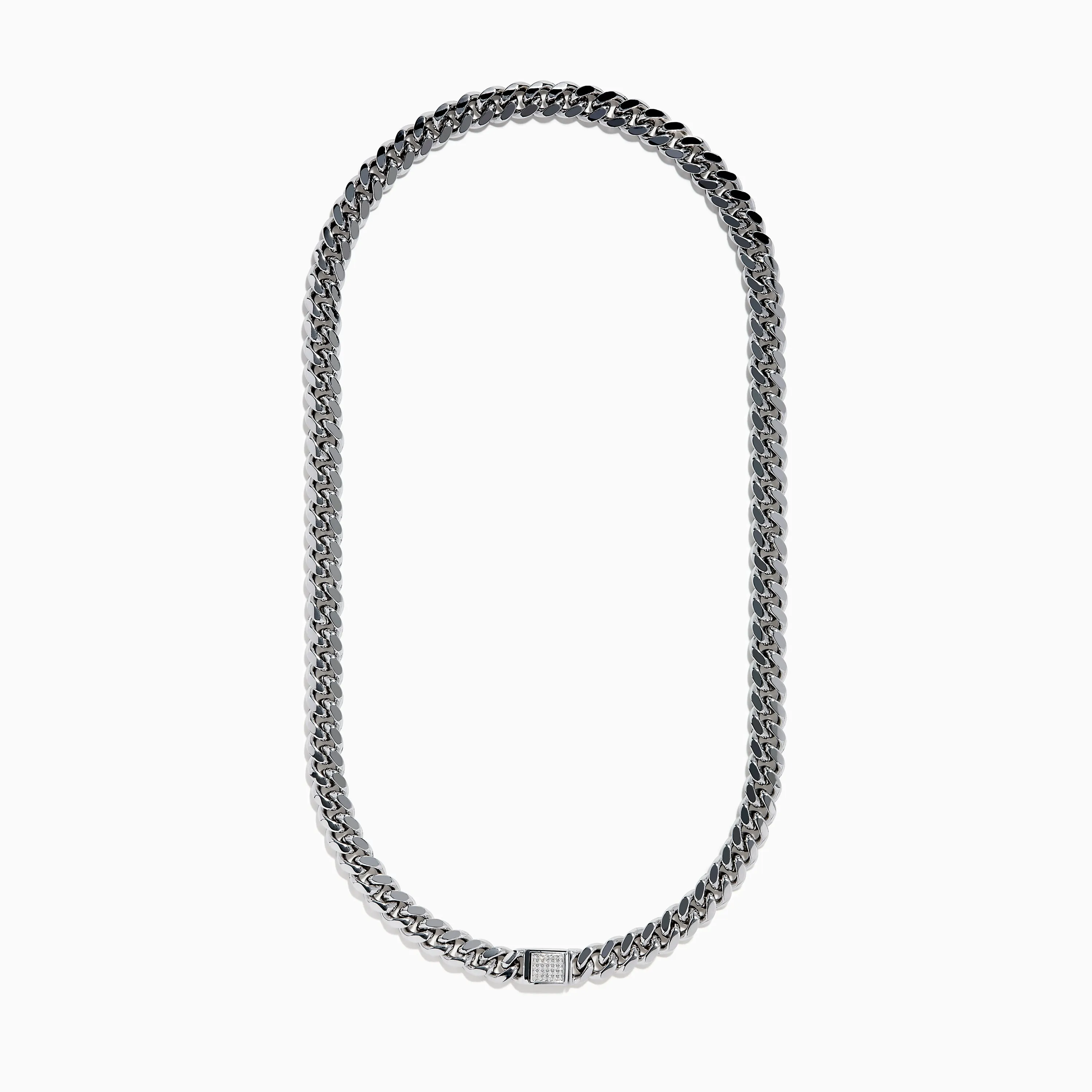Men's 925 Sterling Silver Diamond Cuban Link Chain sold by Effy product image thumbnail 3