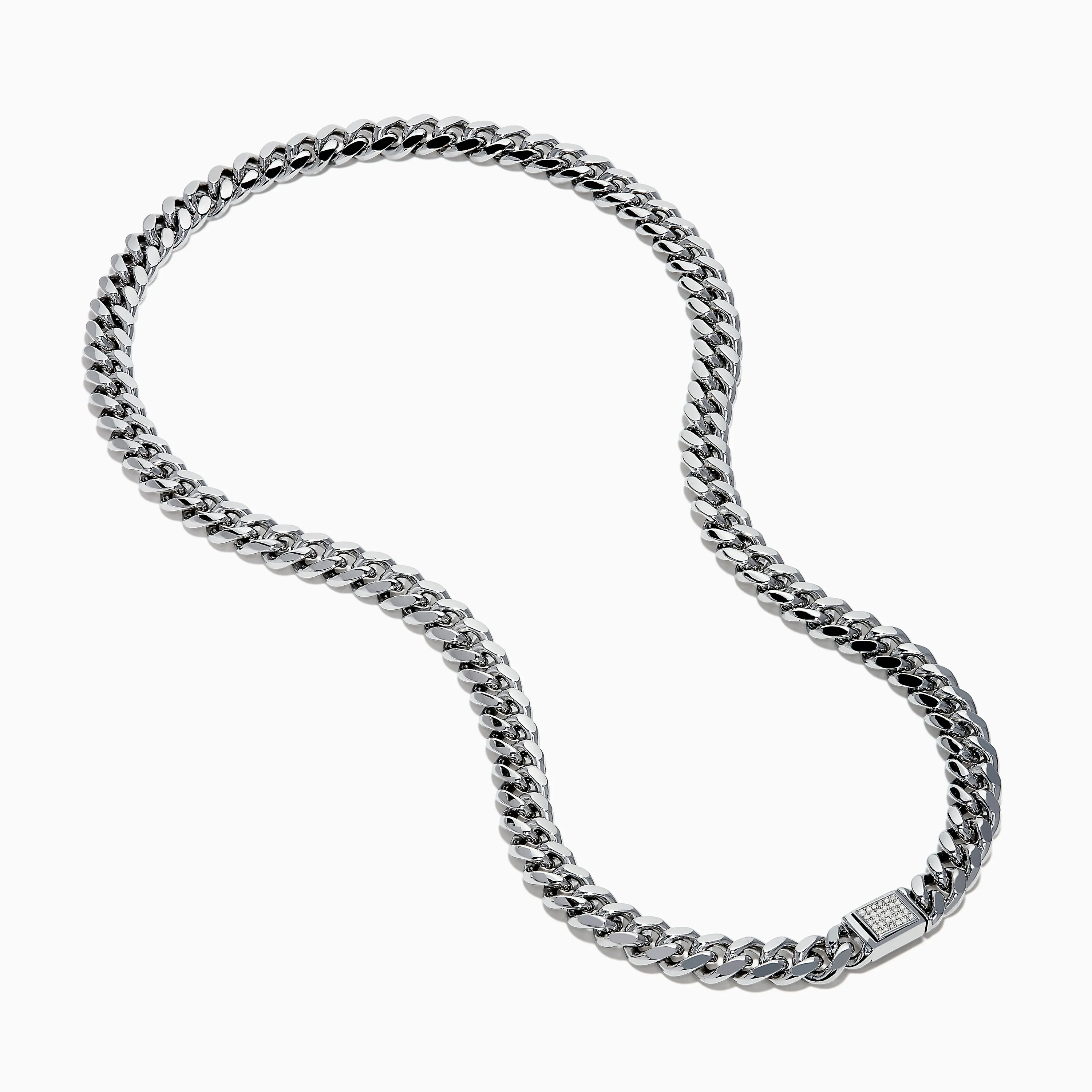 Men's 925 Sterling Silver Diamond Cuban Link Chain sold by Effy product image thumbnail 2