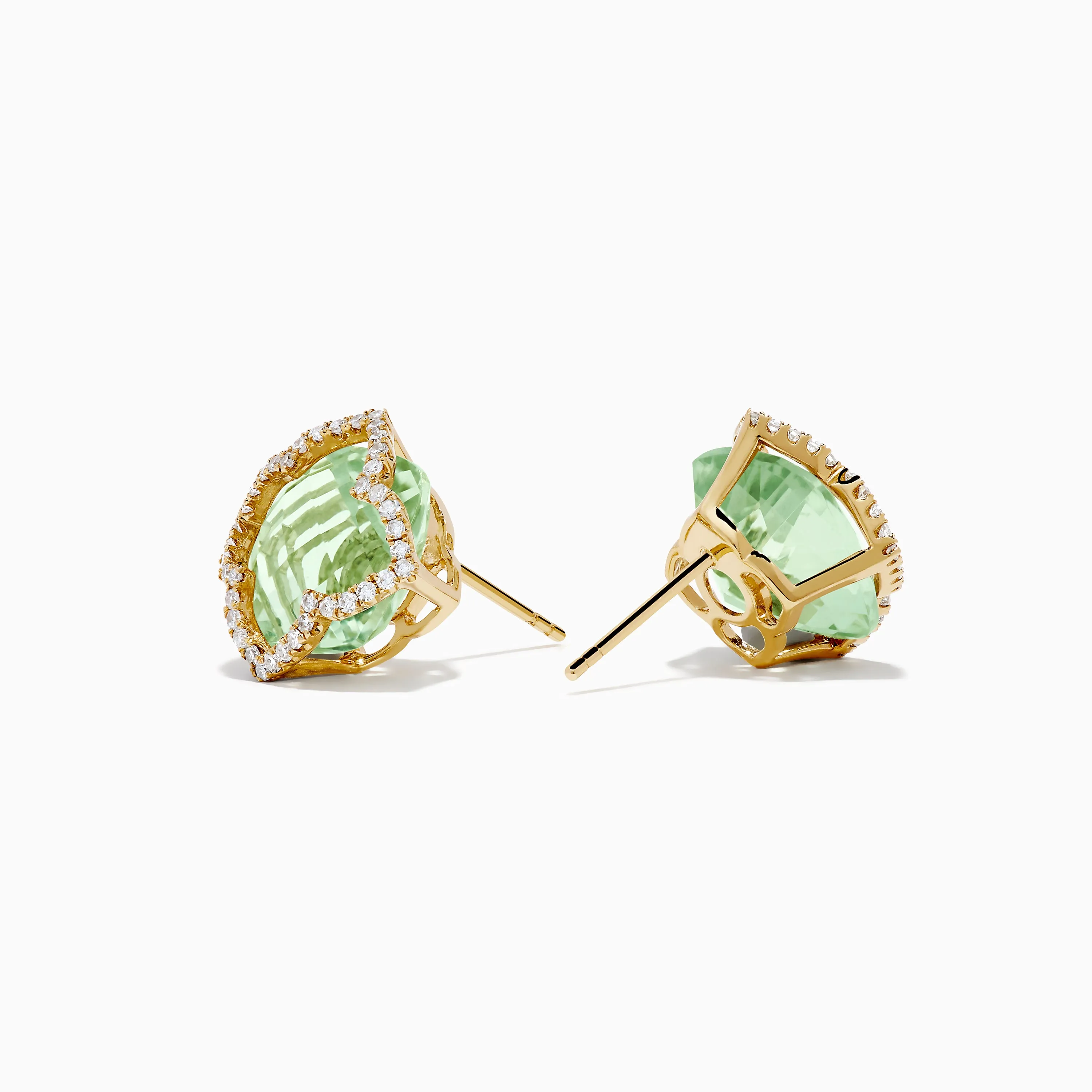 14K Yellow Gold Green Amethyst and Diamond Earrings sold by Effy product image thumbnail 2
