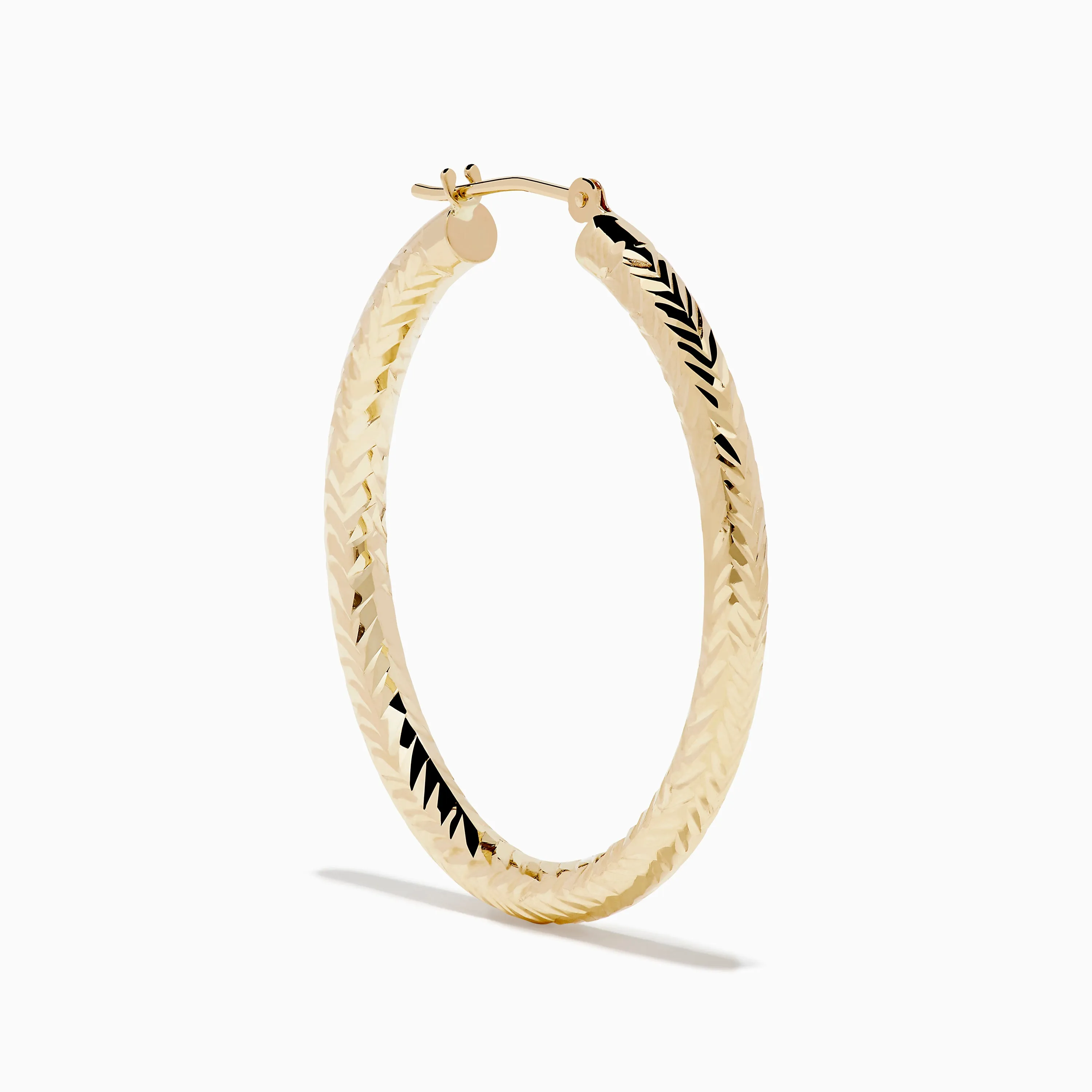 14K Yellow Gold Chevron Cut Tube Hoops sold by Effy product image thumbnail 3