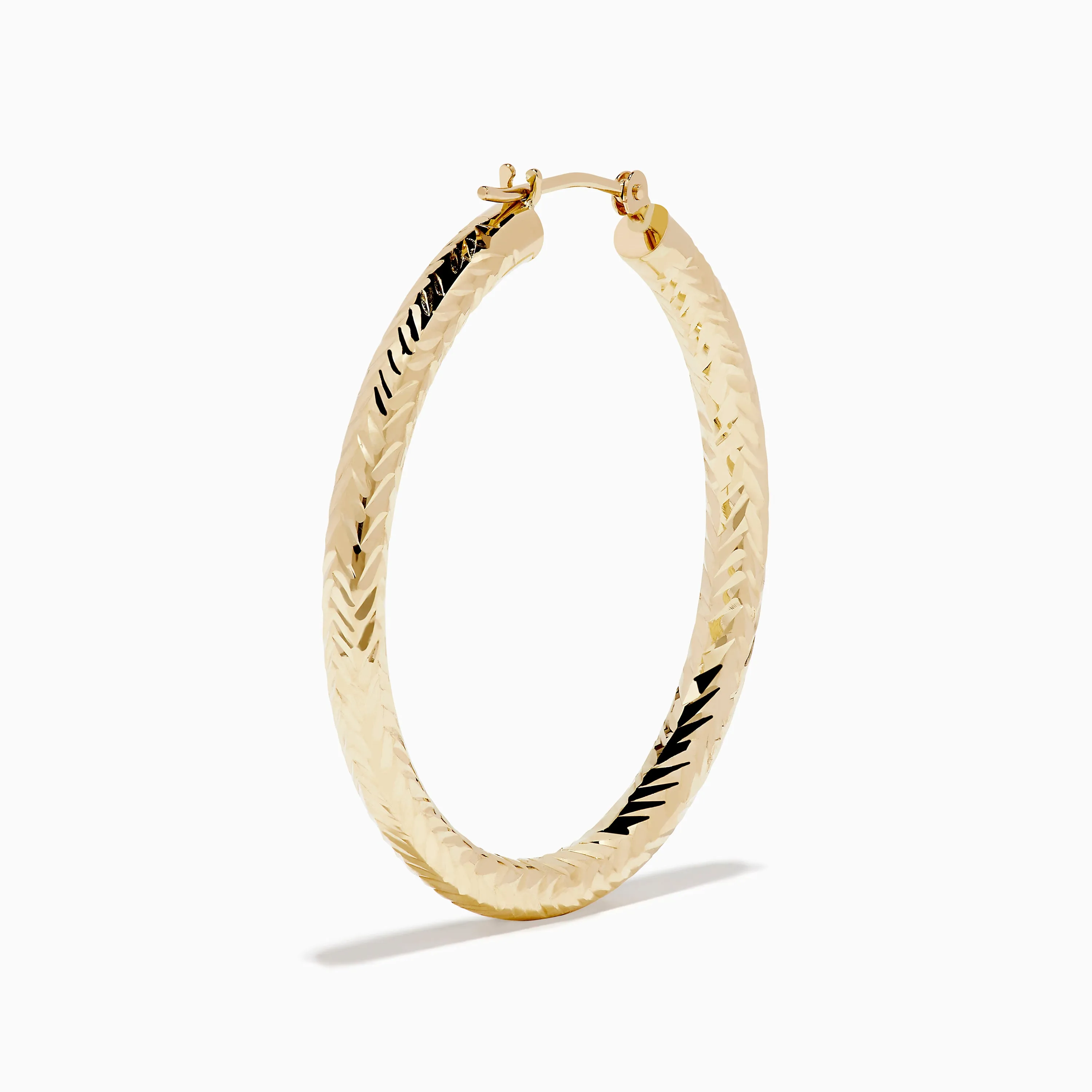 14K Yellow Gold Chevron Cut Tube Hoops sold by Effy product image thumbnail 4