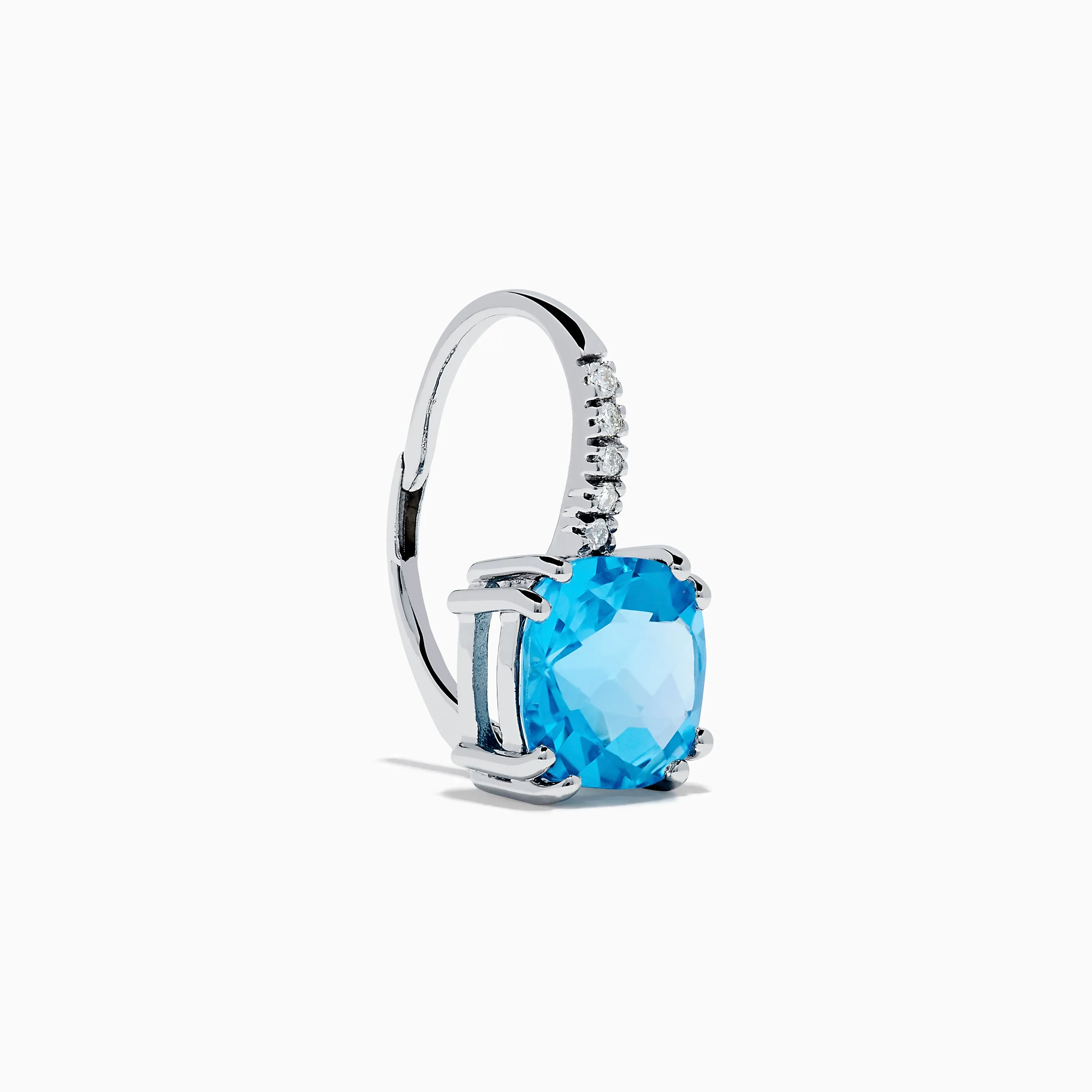 14K White Gold Blue Topaz and Diamond Drop Earrings sold by Effy product image thumbnail 3