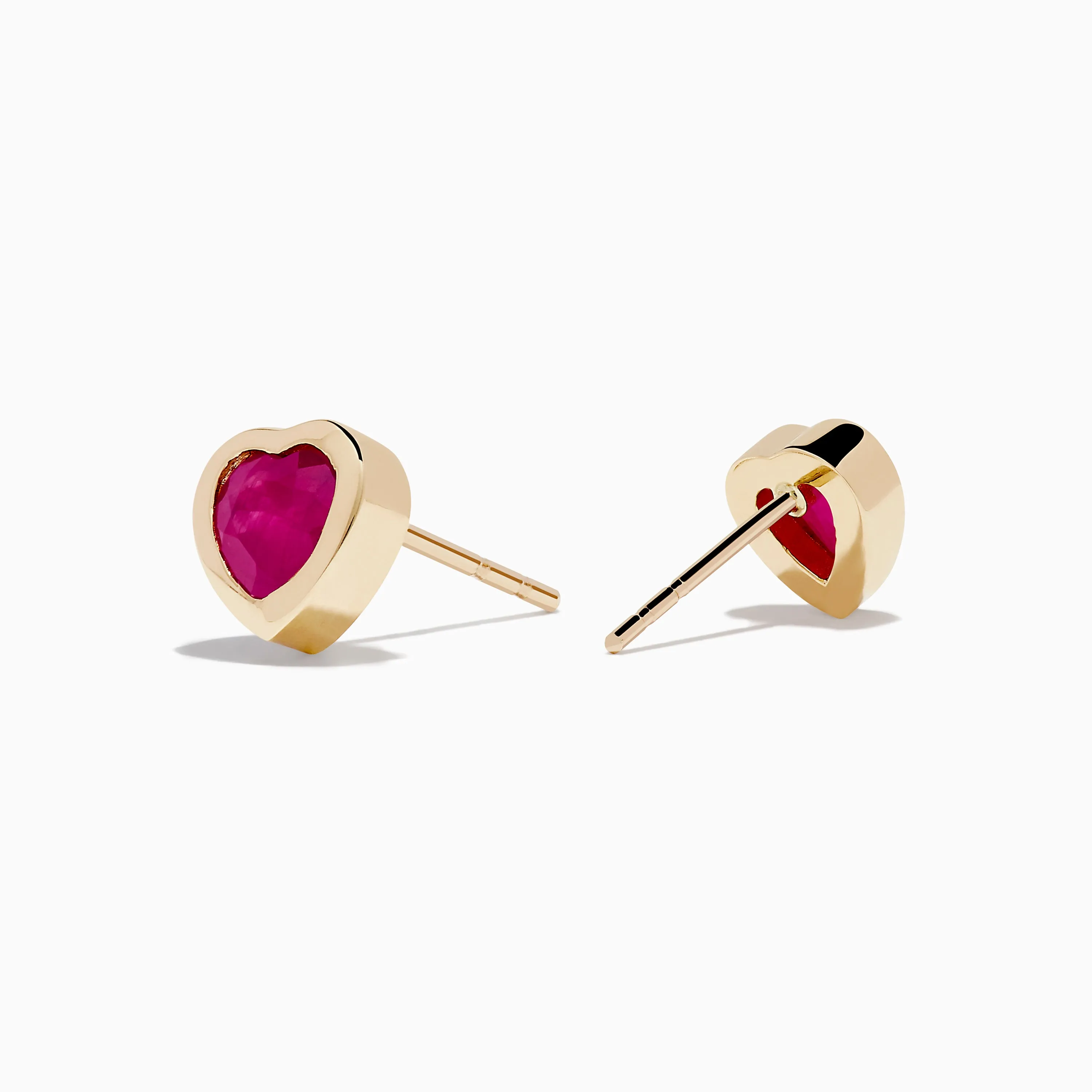 14K Yellow Gold Ruby Heart Earrings sold by Effy product image thumbnail 2