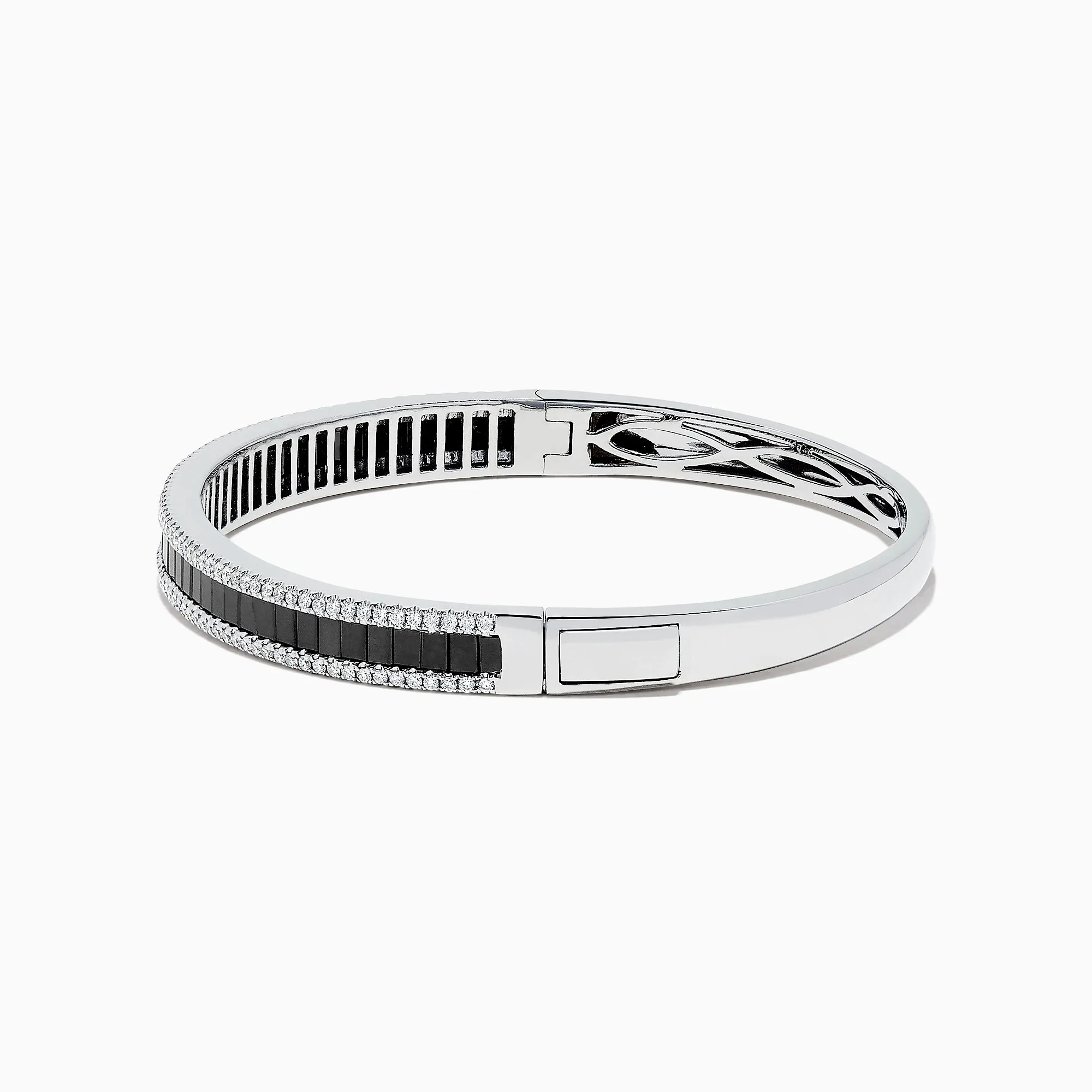 14K White Gold Black and White Diamond Bangle, 3.93 TCW sold by Effy product image thumbnail 3