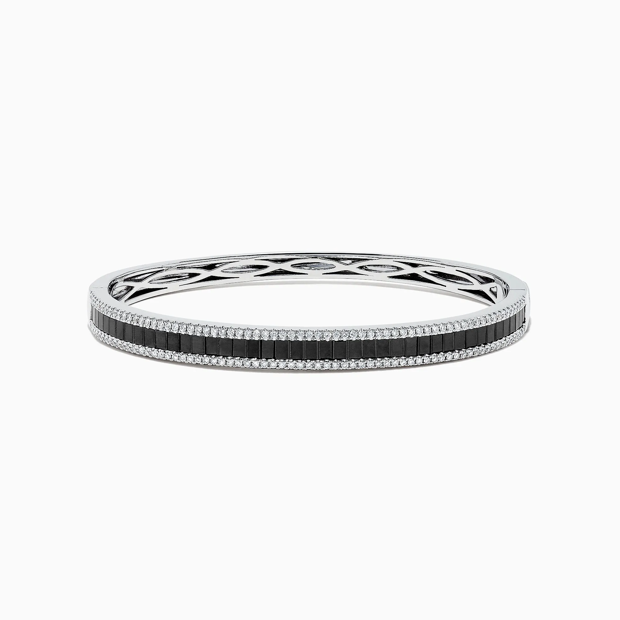 14K White Gold Black and White Diamond Bangle, 3.93 TCW sold by Effy