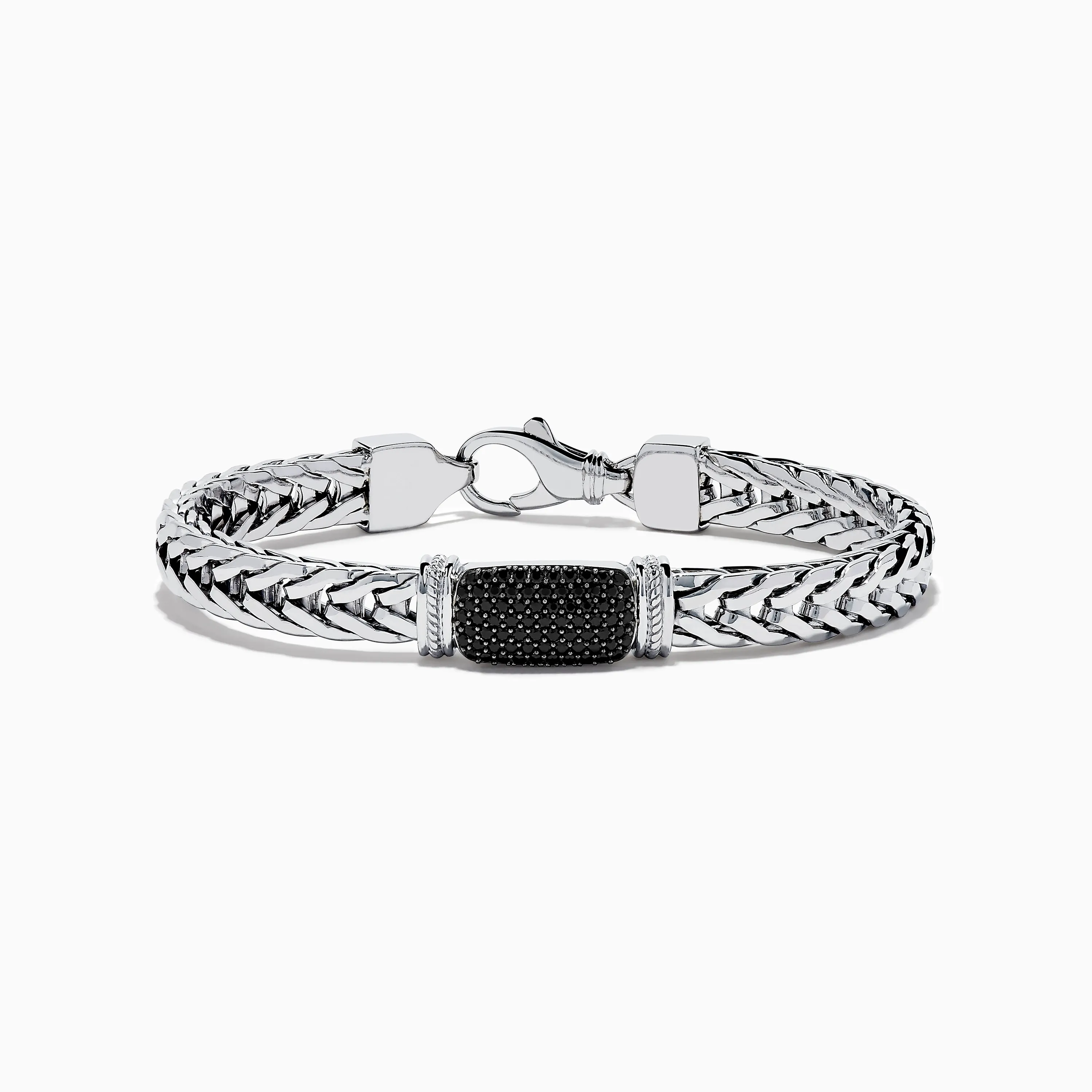 Men's Sterling Silver Black Spinel Bracelet sold by Effy