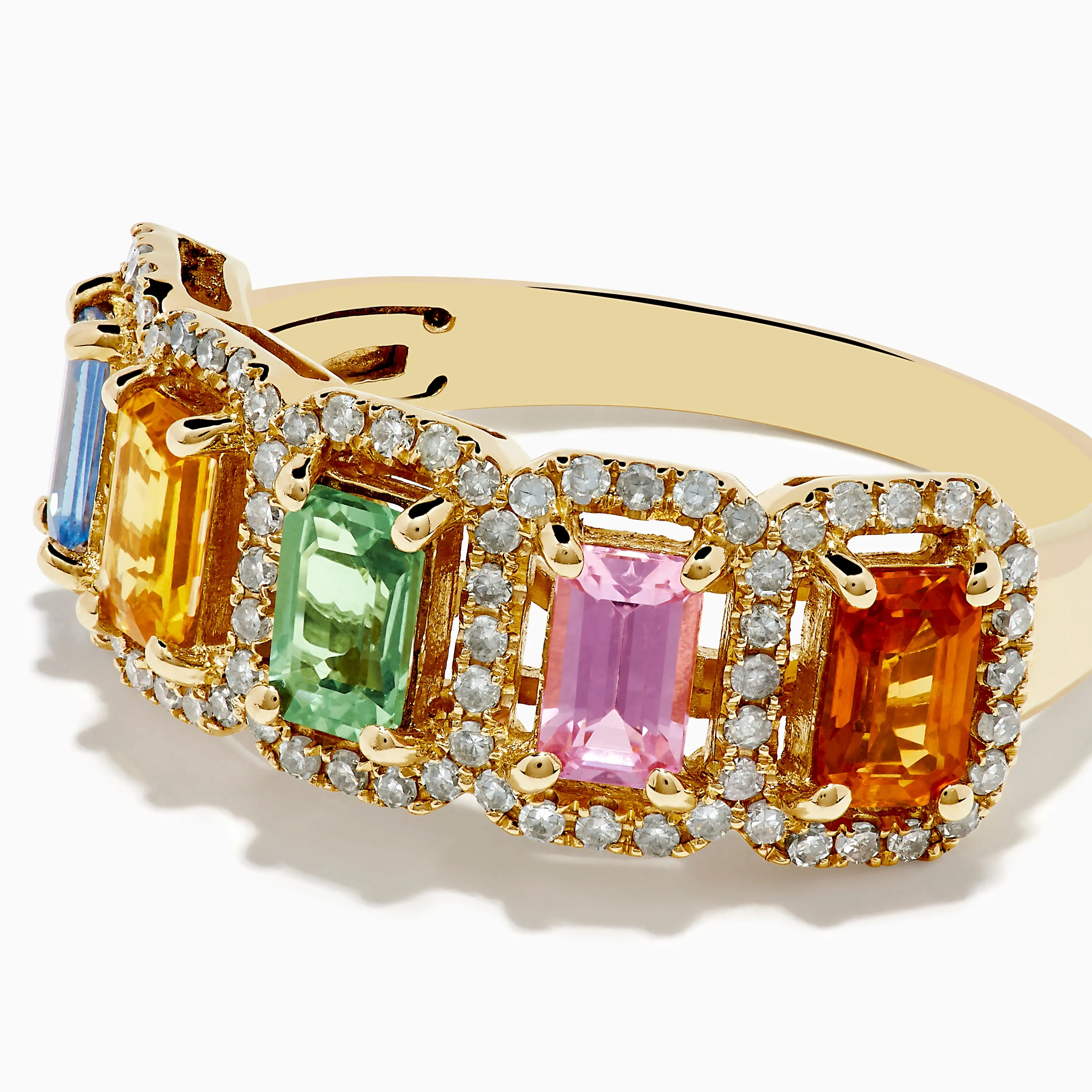 Watercolors 14K Yellow Gold Multi Sapphire and Diamond Ring sold by Effy product image thumbnail 2