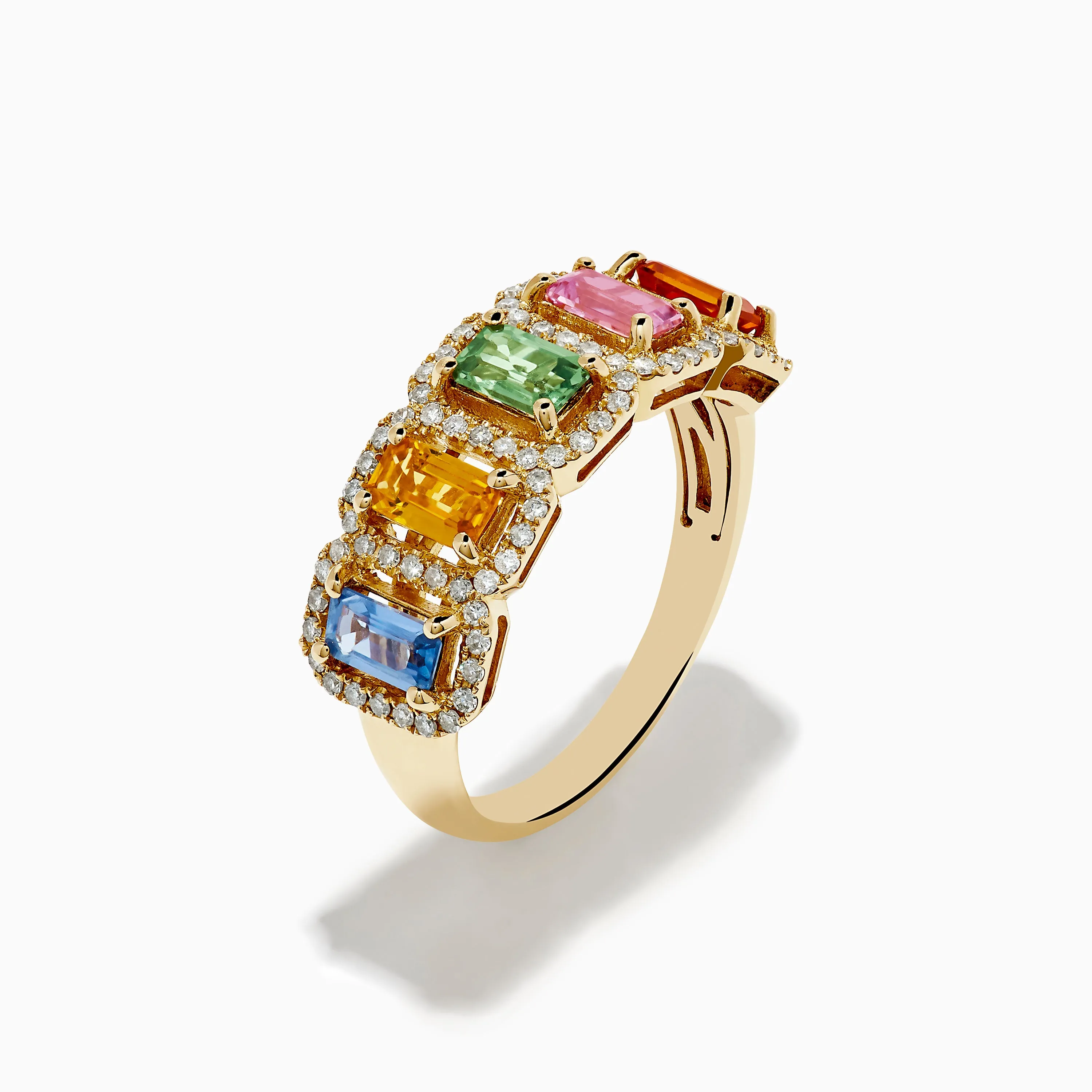 Watercolors 14K Yellow Gold Multi Sapphire and Diamond Ring sold by Effy product image thumbnail 4