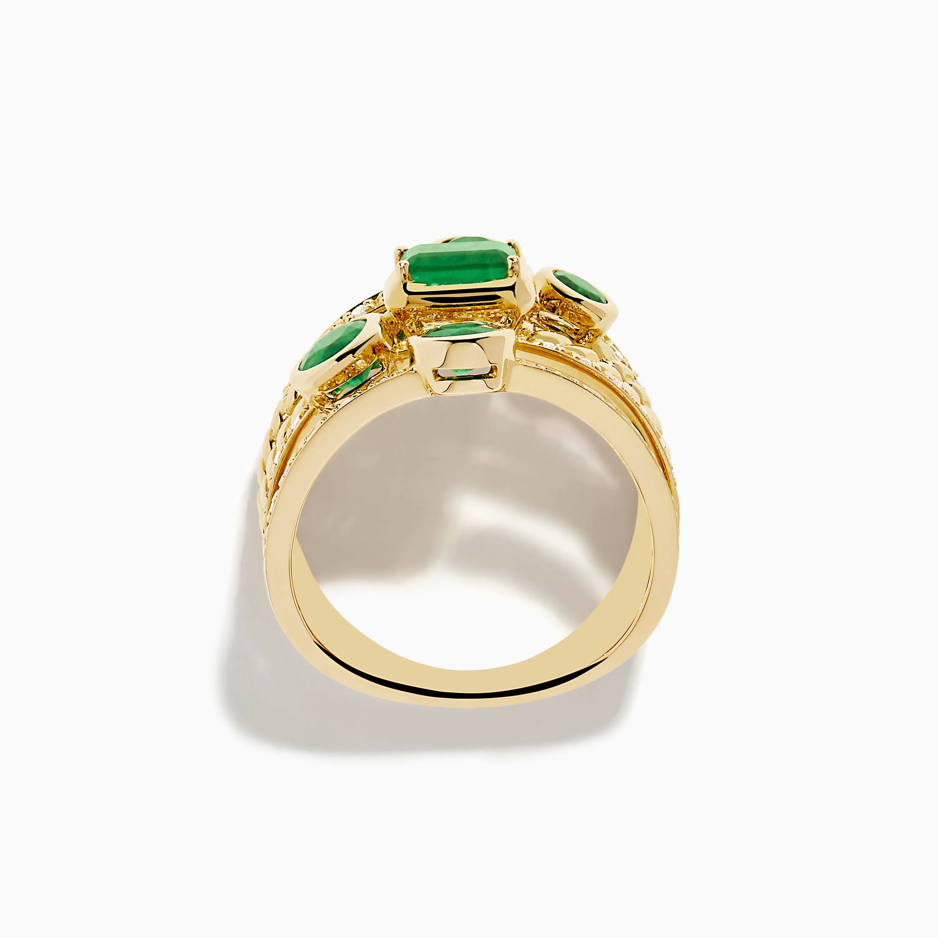 14K Yellow Gold Emerald and Diamond Statement Ring sold by Effy product image thumbnail 3