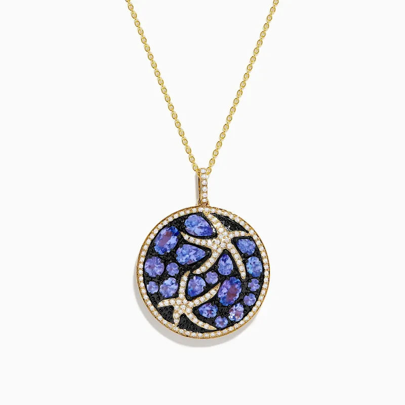 Seaside 14K Yellow Gold Tanzanite & Diamond Starfish Pendant sold by Effy