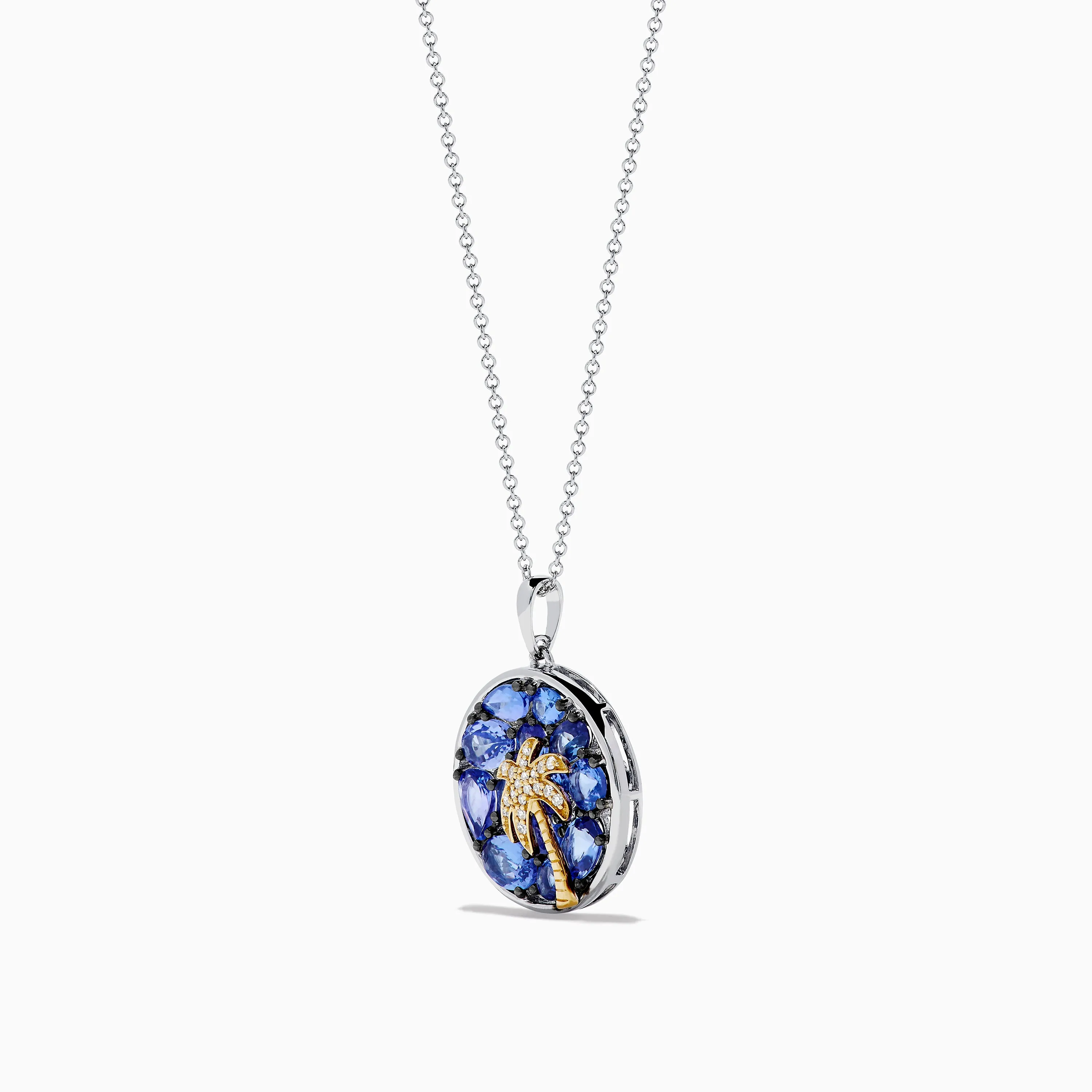 Nahla 925 Sterling Silver and 14K Yellow Gold Tanzanite & Diamond Palm Tree Pendant sold by Effy product image thumbnail 4