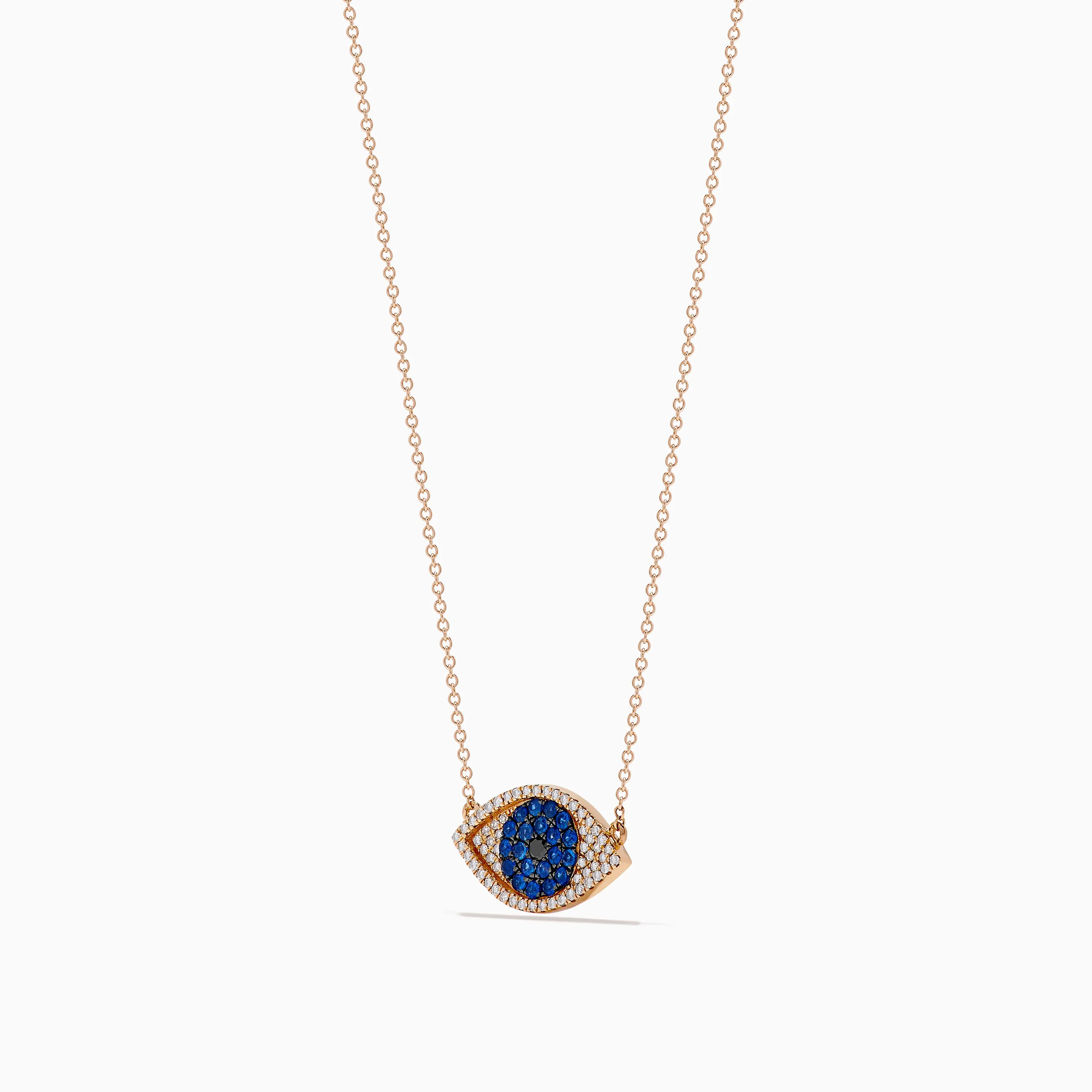 Novelty 14K Rose Gold Blue Sapphire and Diamond Evil Eye Necklace sold by Effy product image thumbnail 4