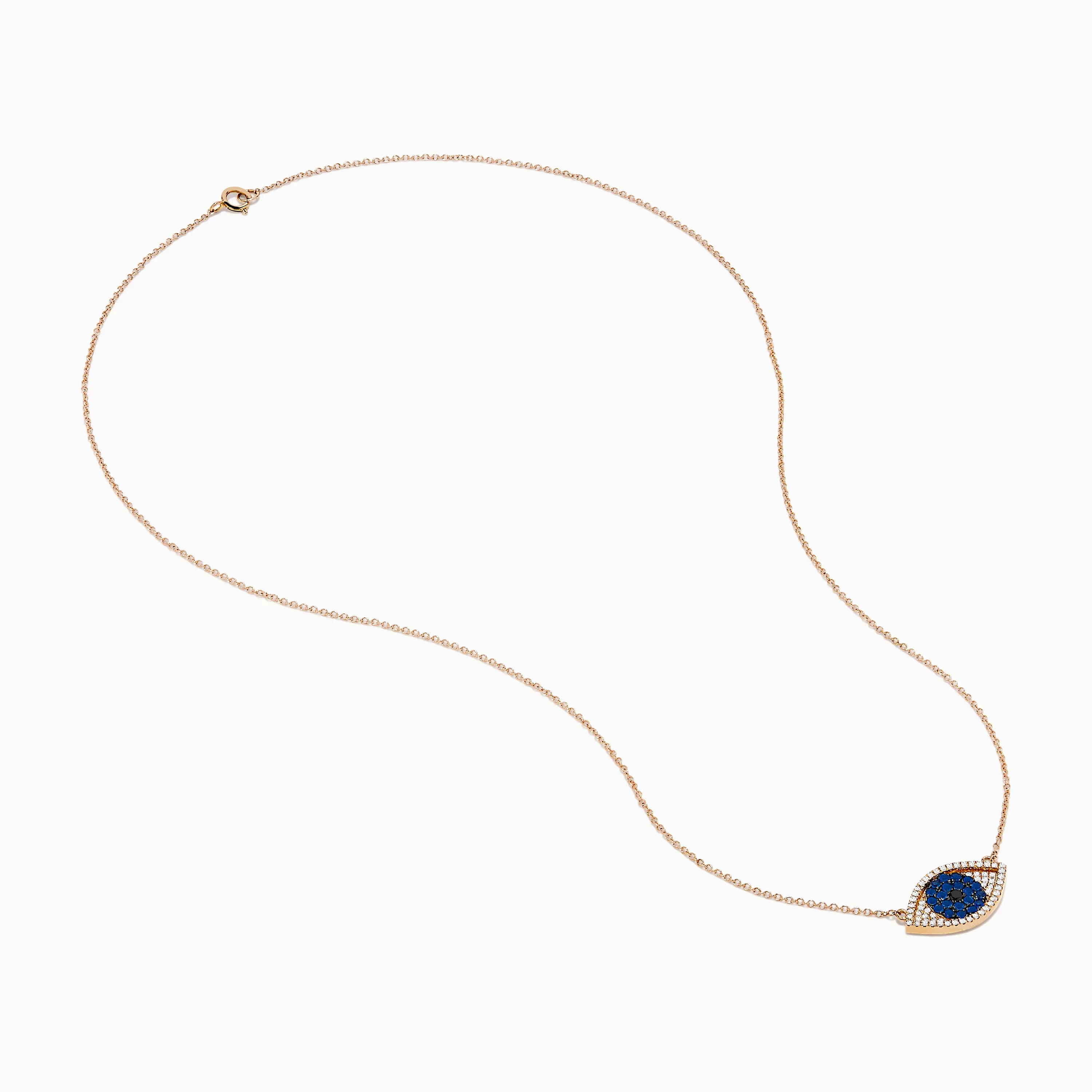 Novelty 14K Rose Gold Blue Sapphire and Diamond Evil Eye Necklace sold by Effy product image thumbnail 2