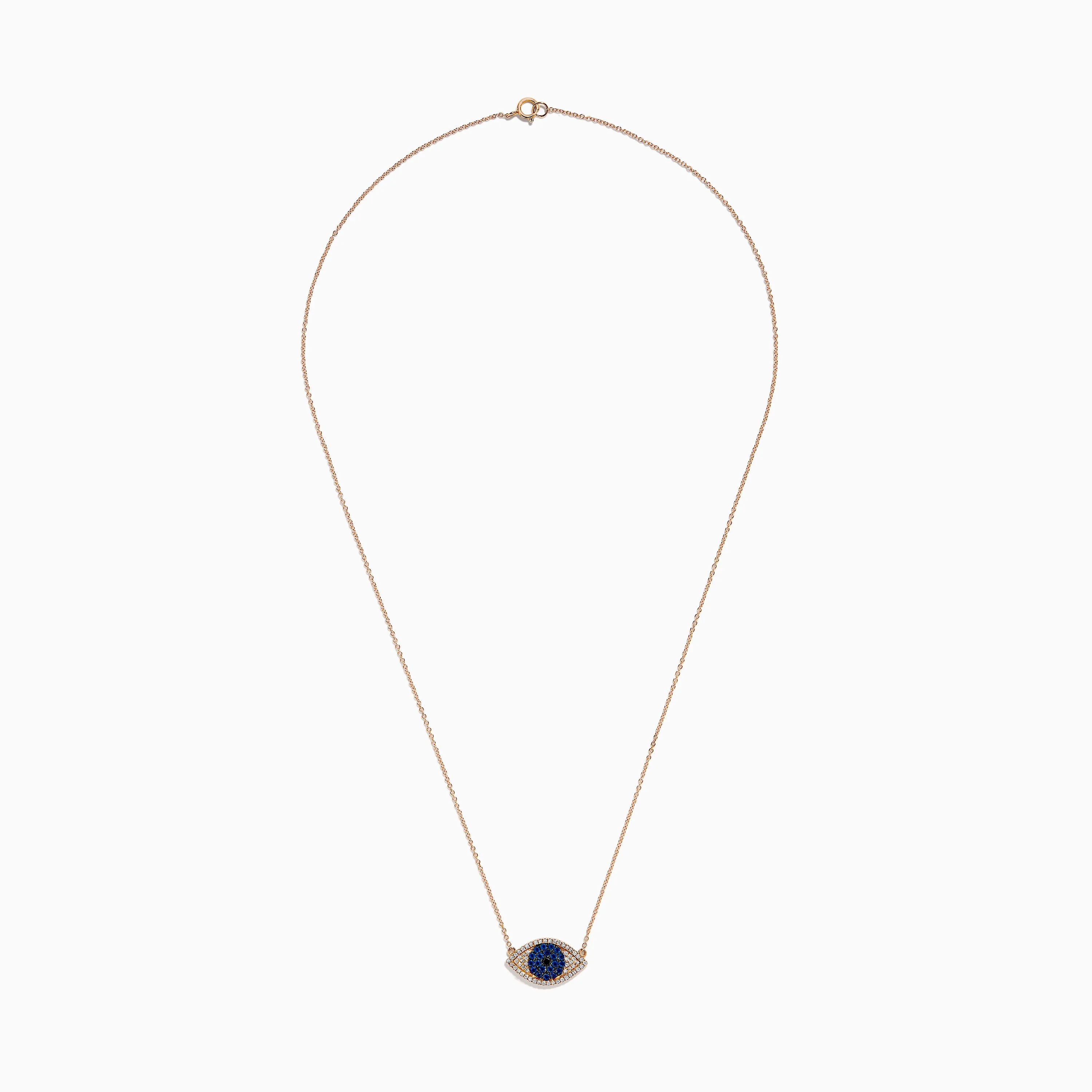 Novelty 14K Rose Gold Blue Sapphire and Diamond Evil Eye Necklace sold by Effy product image thumbnail 3