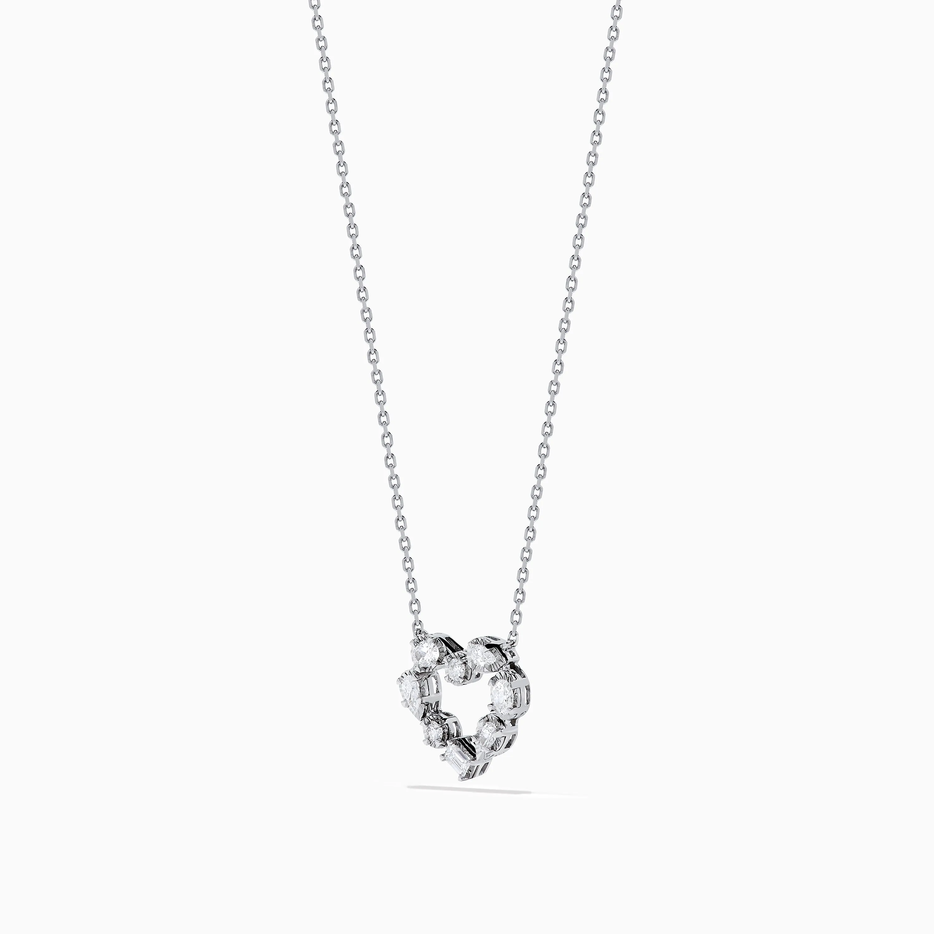 Novelty 14K White Gold Multi Shape Diamond Heart Necklace sold by Effy product image thumbnail 4