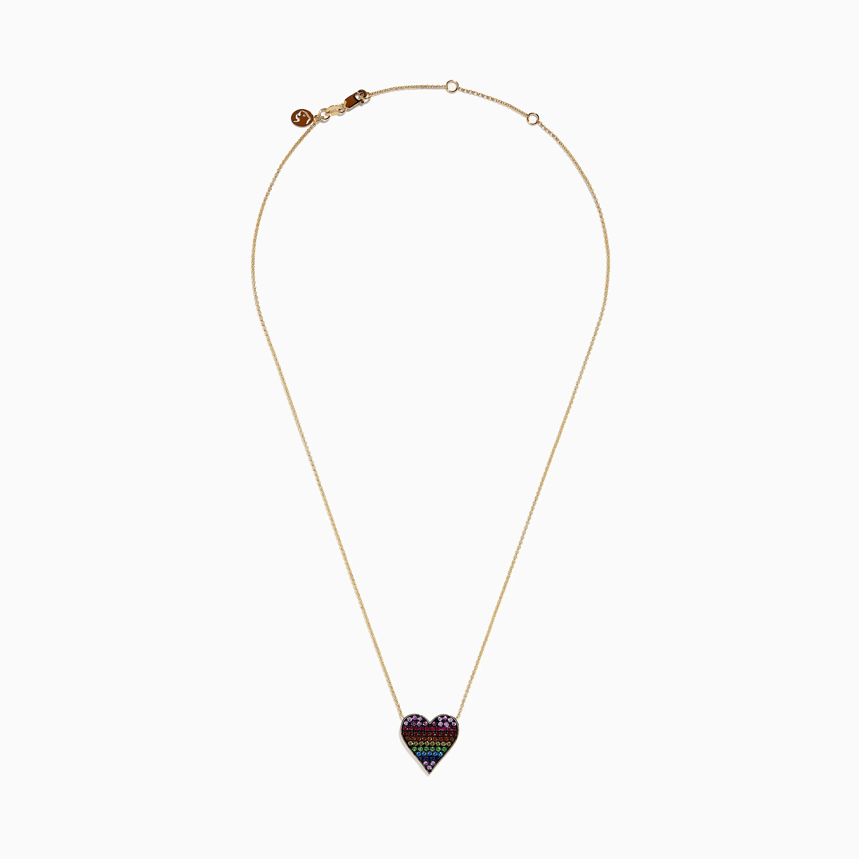 Watercolors 14K Yellow Gold Multi Color Sapphire Heart Necklace sold by Effy product image thumbnail 3