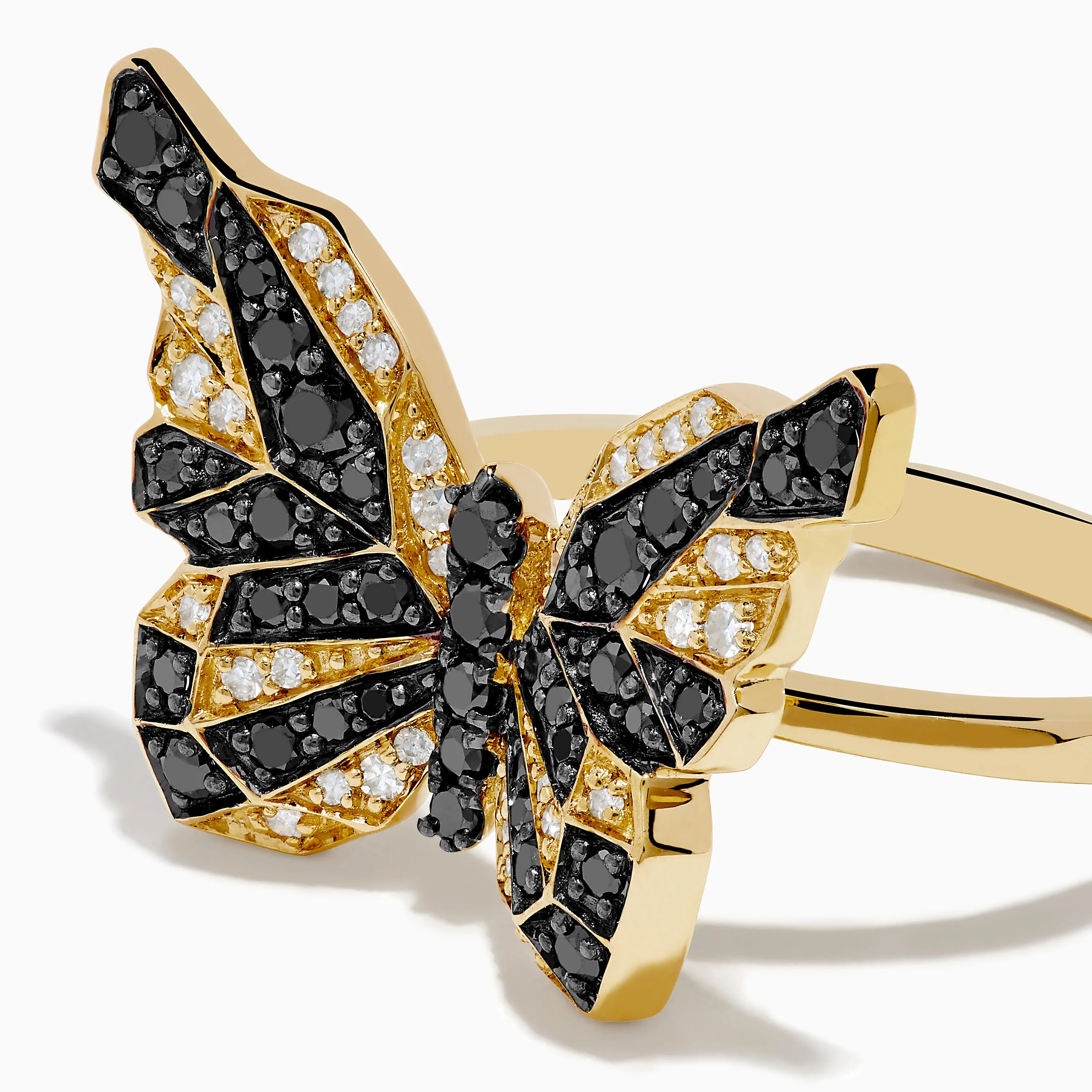 Safari 14K Yellow Gold Black & White Diamond Butterfly Ring sold by Effy product image thumbnail 2