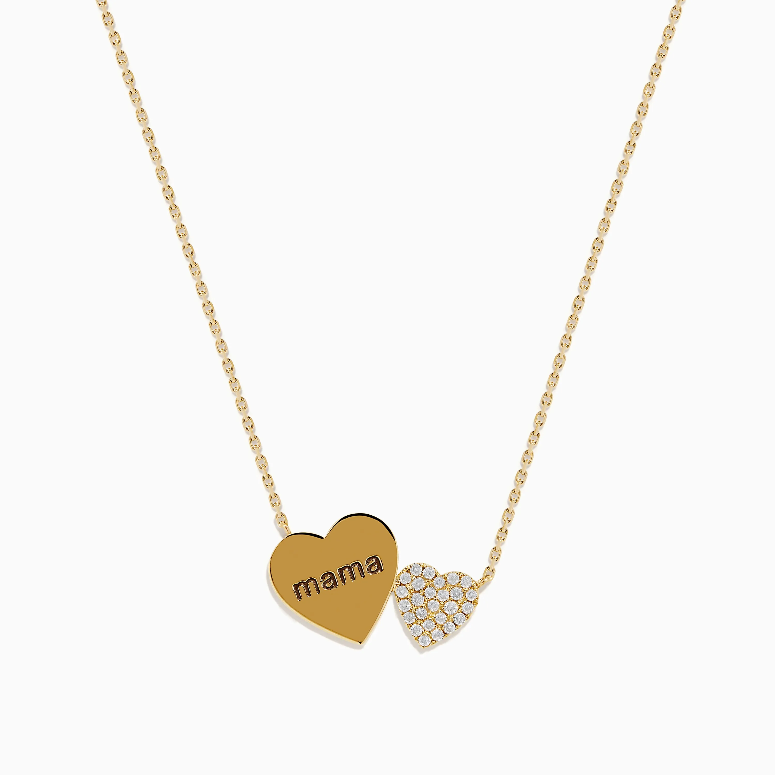 Novelty 14K Yellow Gold Diamond "Mama" Heart Necklace sold by Effy