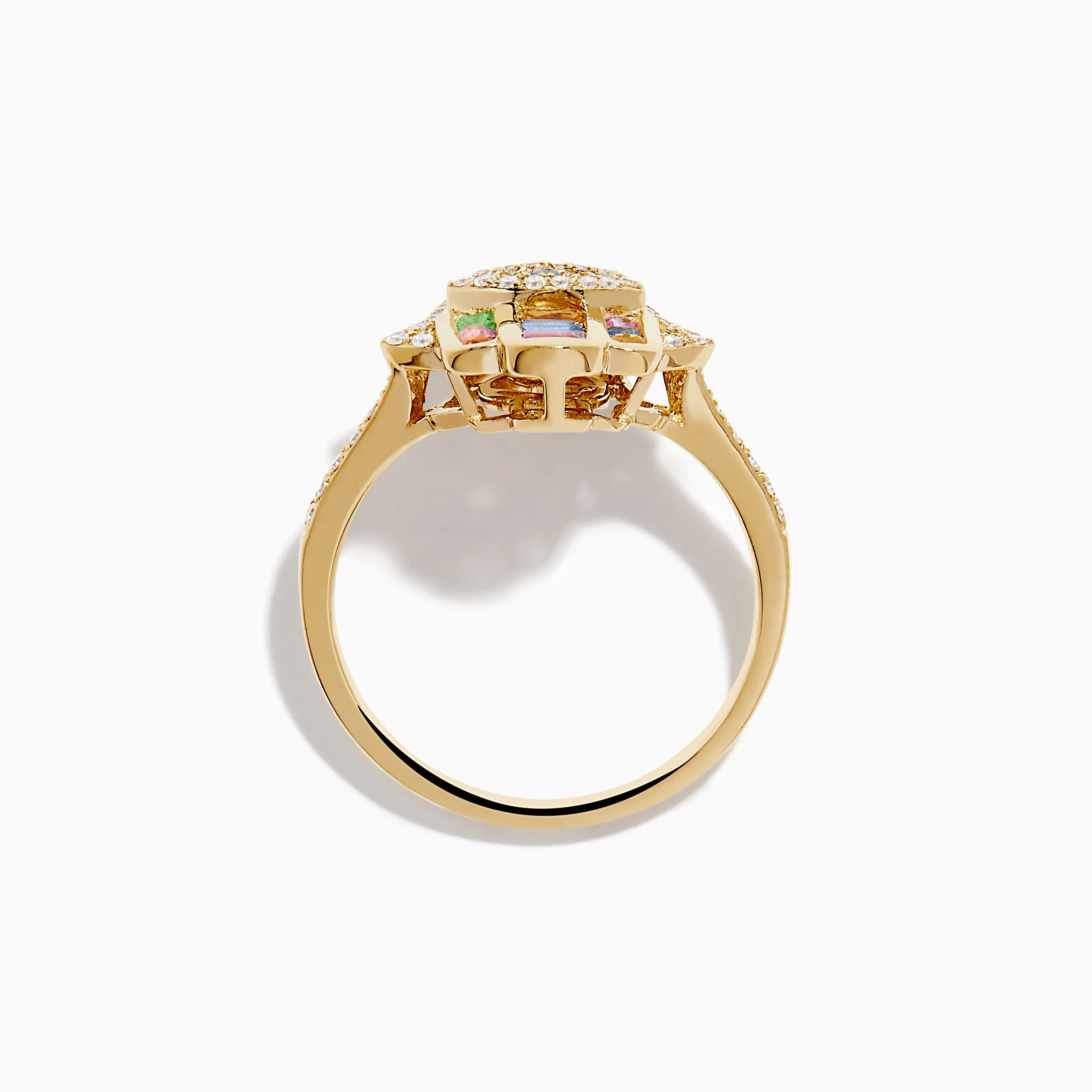 Novelty 14K Yellow Gold Multi Color Sapphire and Diamond Hamsa Ring sold by Effy product image thumbnail 3