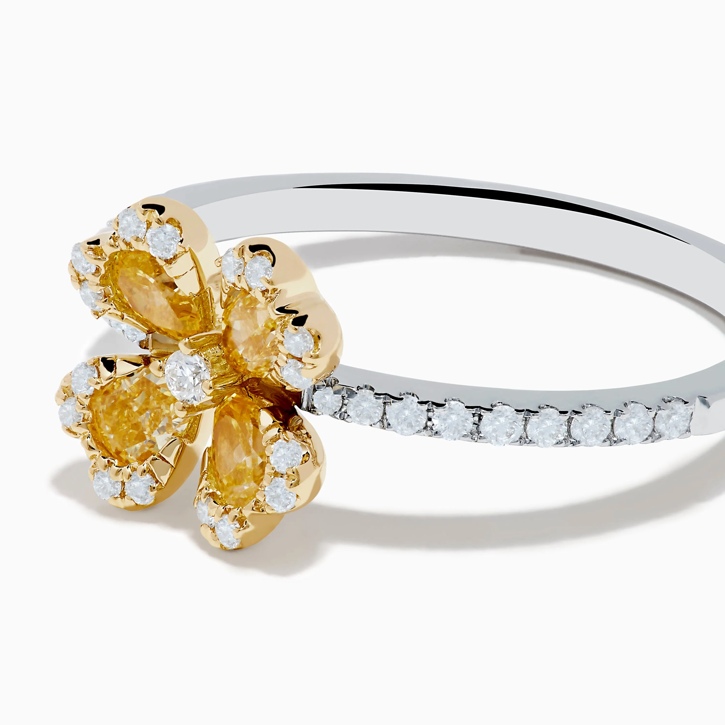 Canare 14K White & Yellow Gold Yellow Diamond Flower Ring sold by Effy product image thumbnail 2
