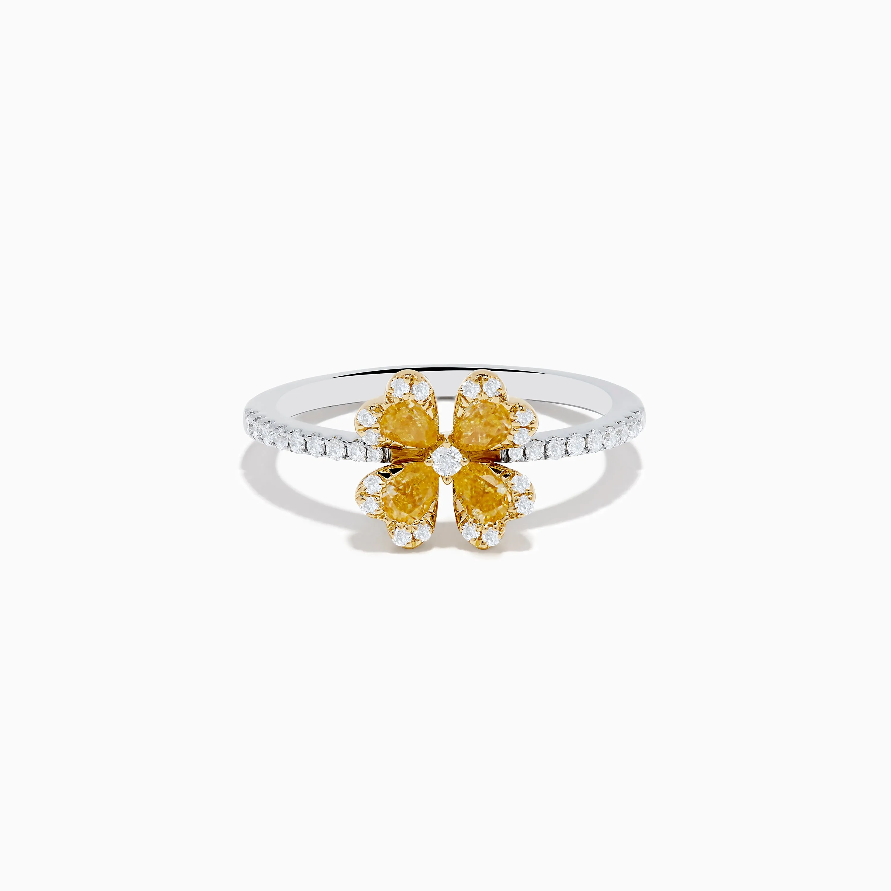 Canare 14K White & Yellow Gold Yellow Diamond Flower Ring sold by Effy