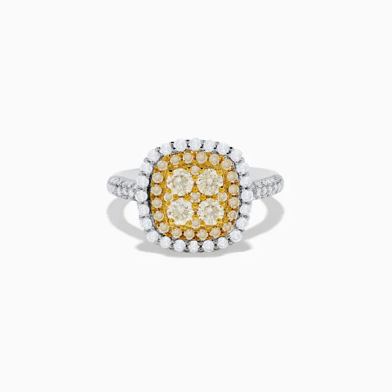 Canare 14K Two Tone Gold White and Yellow Diamond Ring sold by Effy