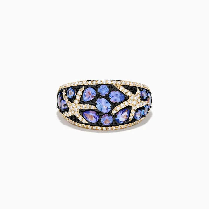 Nahla 14K Yellow Gold Tanzanite and Diamond Starfish Ring sold by Effy