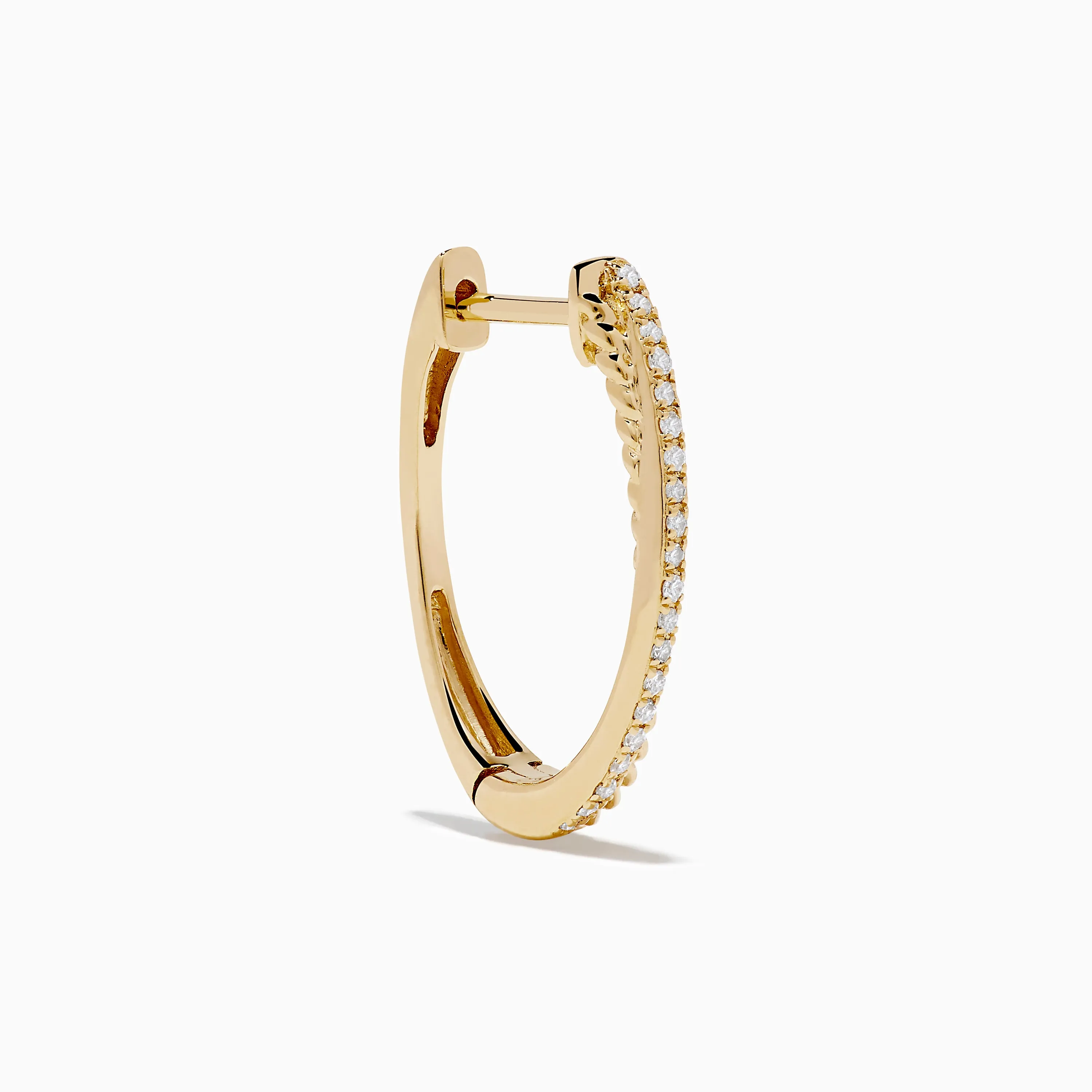 D'Oro 14K Yellow Gold Diamond Hoop Earrings sold by Effy product image thumbnail 3