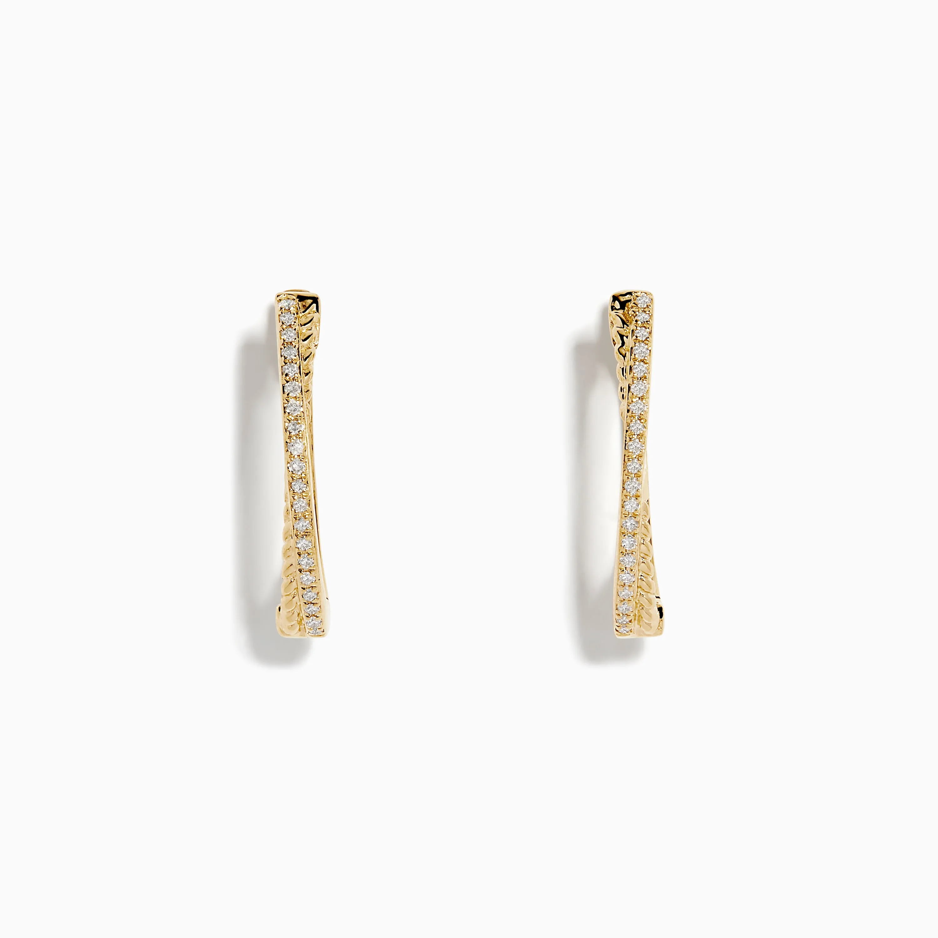 D'Oro 14K Yellow Gold Diamond Hoop Earrings sold by Effy