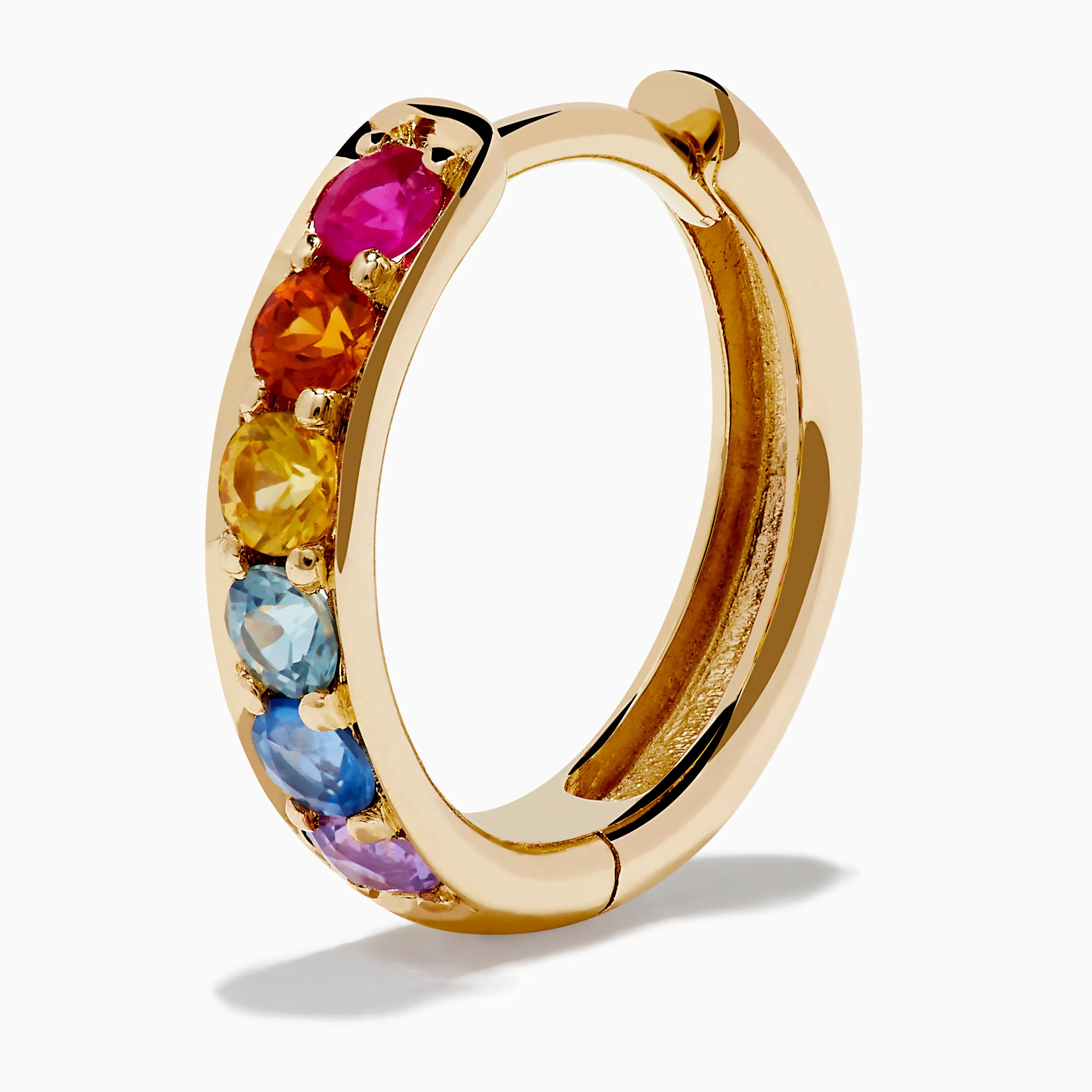 Watercolors 14K Yellow Gold Multi Color Sapphire Hoop Earrings sold by Effy product image thumbnail 2