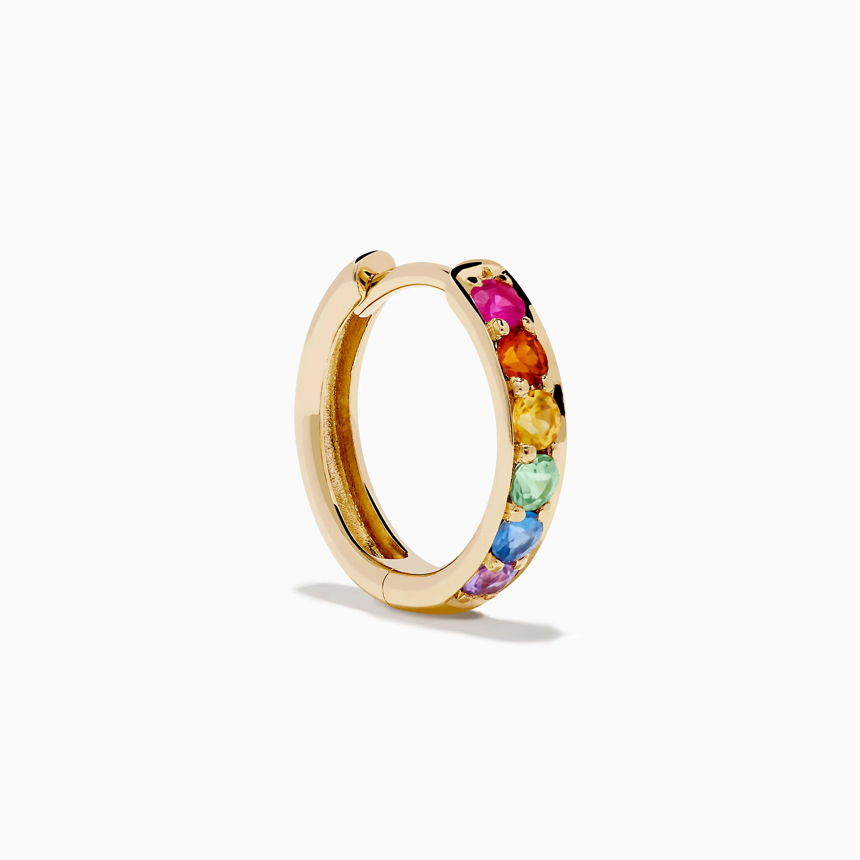 Watercolors 14K Yellow Gold Multi Color Sapphire Hoop Earrings sold by Effy product image thumbnail 3