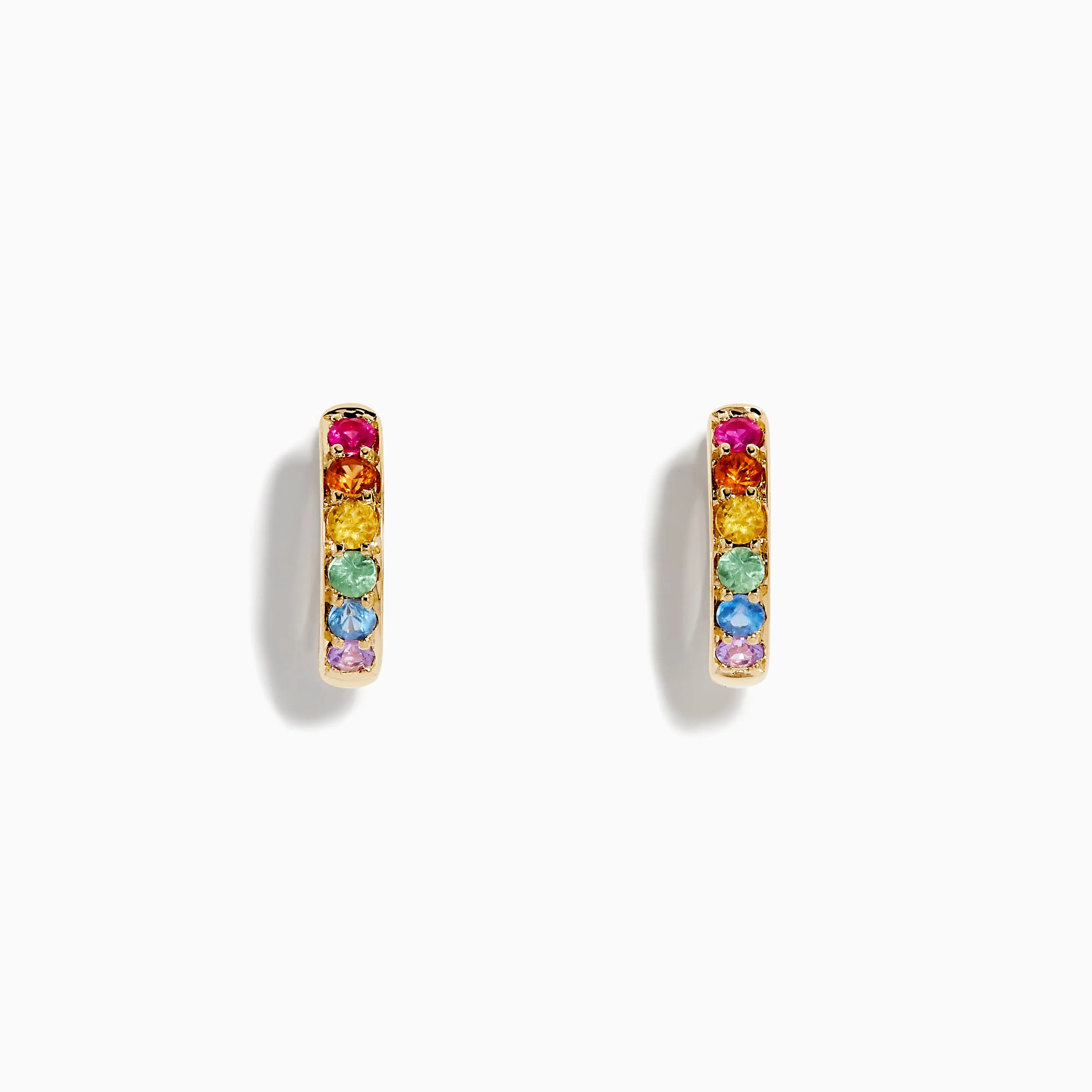Watercolors 14K Yellow Gold Multi Color Sapphire Hoop Earrings sold by Effy