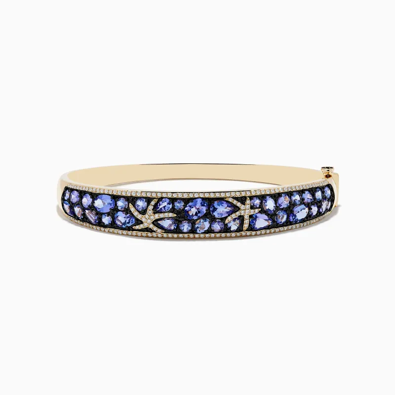 14K Yellow Gold Tanzanite & Diamond Starfish Bangle sold by Effy