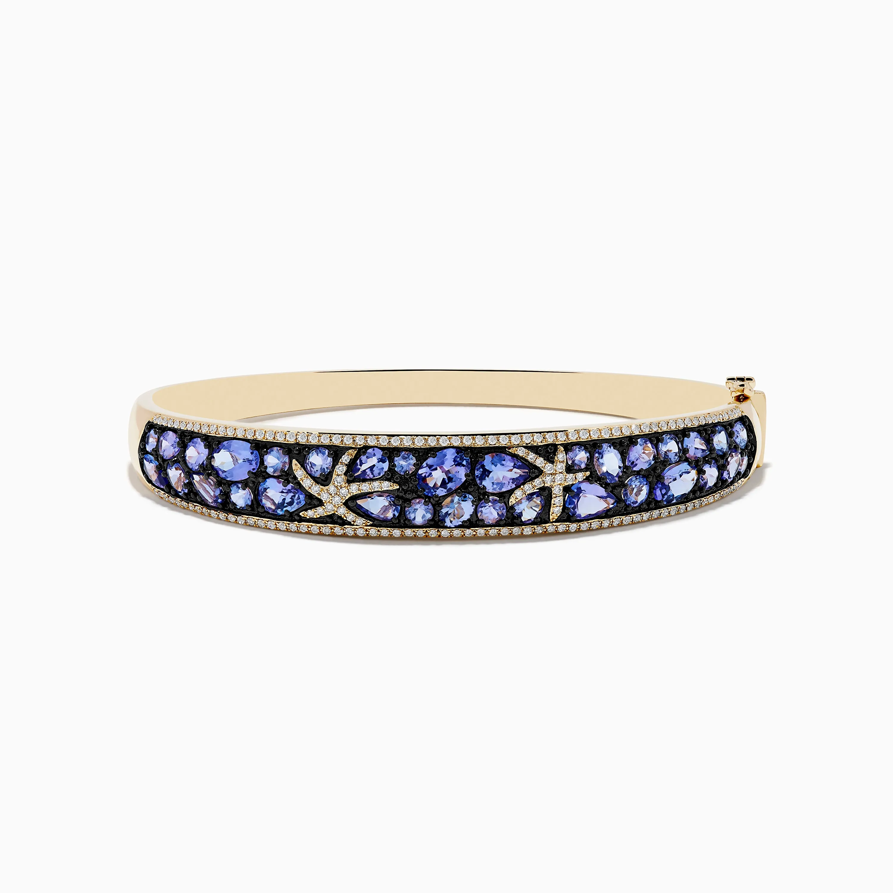 14K Yellow Gold Tanzanite & Diamond Starfish Bangle sold by Effy
