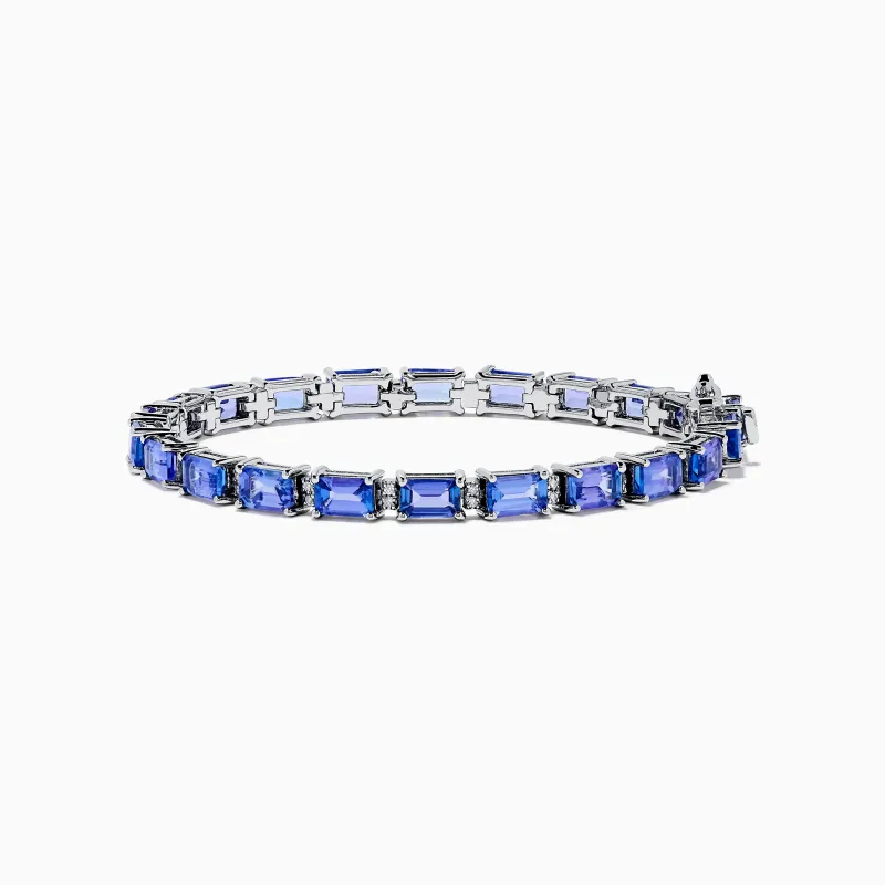 Nahla 925 Silver Tanzanite and Diamond Tennis Bracelet sold by Effy