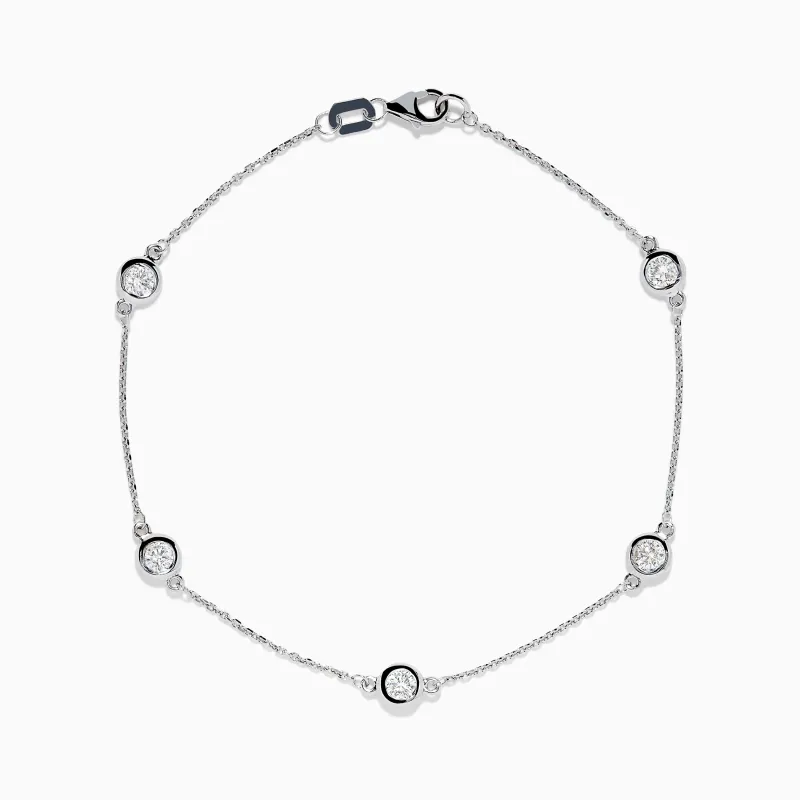 14K White Gold Bezel Diamond Bezel Bracelet sold by Effy
